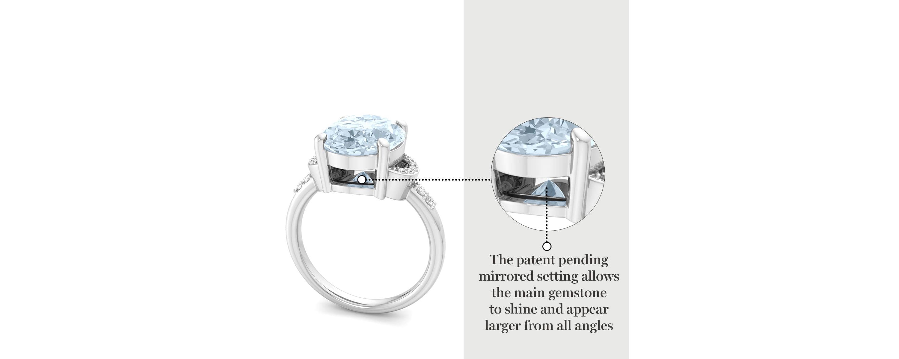 Lab Created Martha Stewart 4 1/2 Carat Oval Shape Gemstone and Lab Grown Diamond Ring In Sterling Silver
