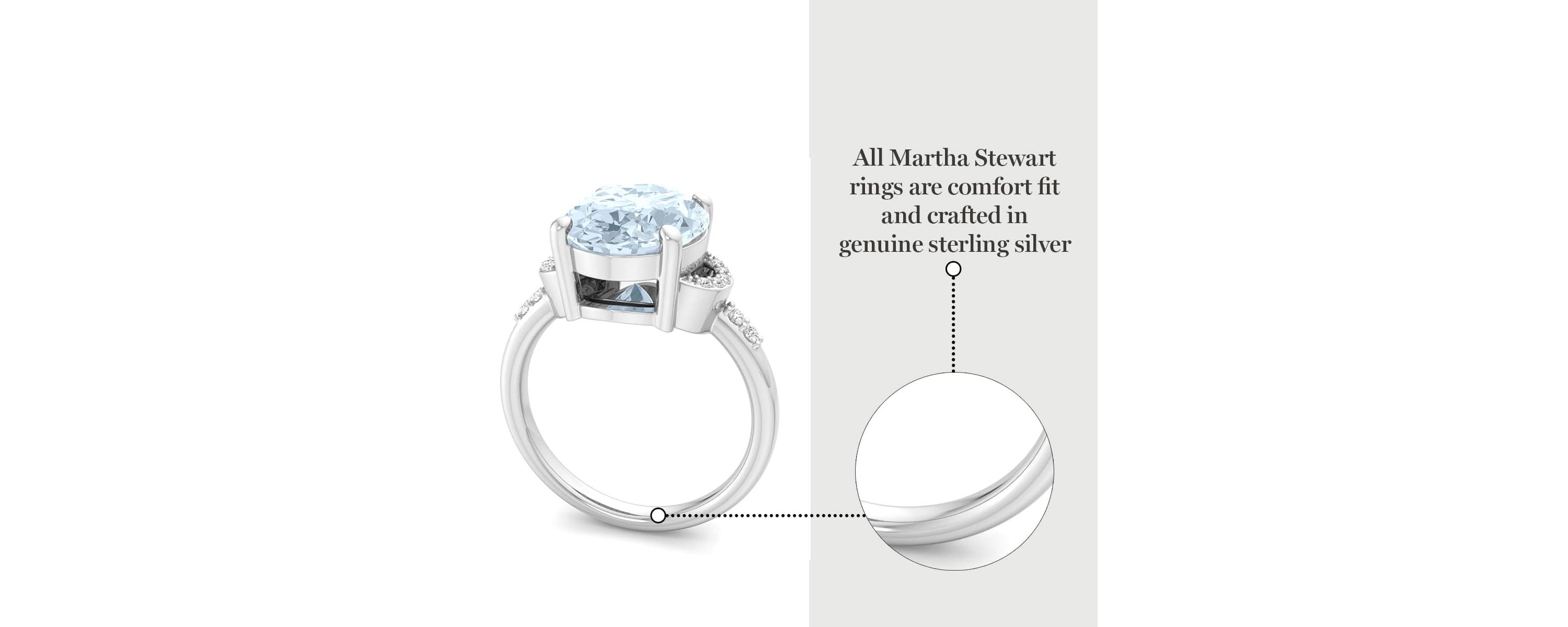 Lab Created Martha Stewart 4 1/2 Carat Oval Shape Gemstone and Lab Grown Diamond Ring In Sterling Silver