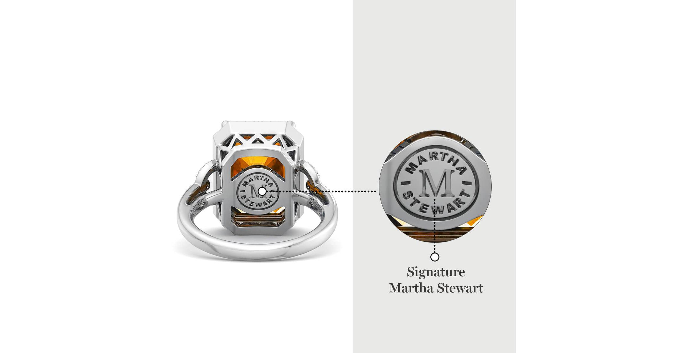 Lab Created Martha Stewart 7 1/3 Carat Emerald Cut Gemstone and Lab Grown Diamond Halo Ring In Sterling Silver