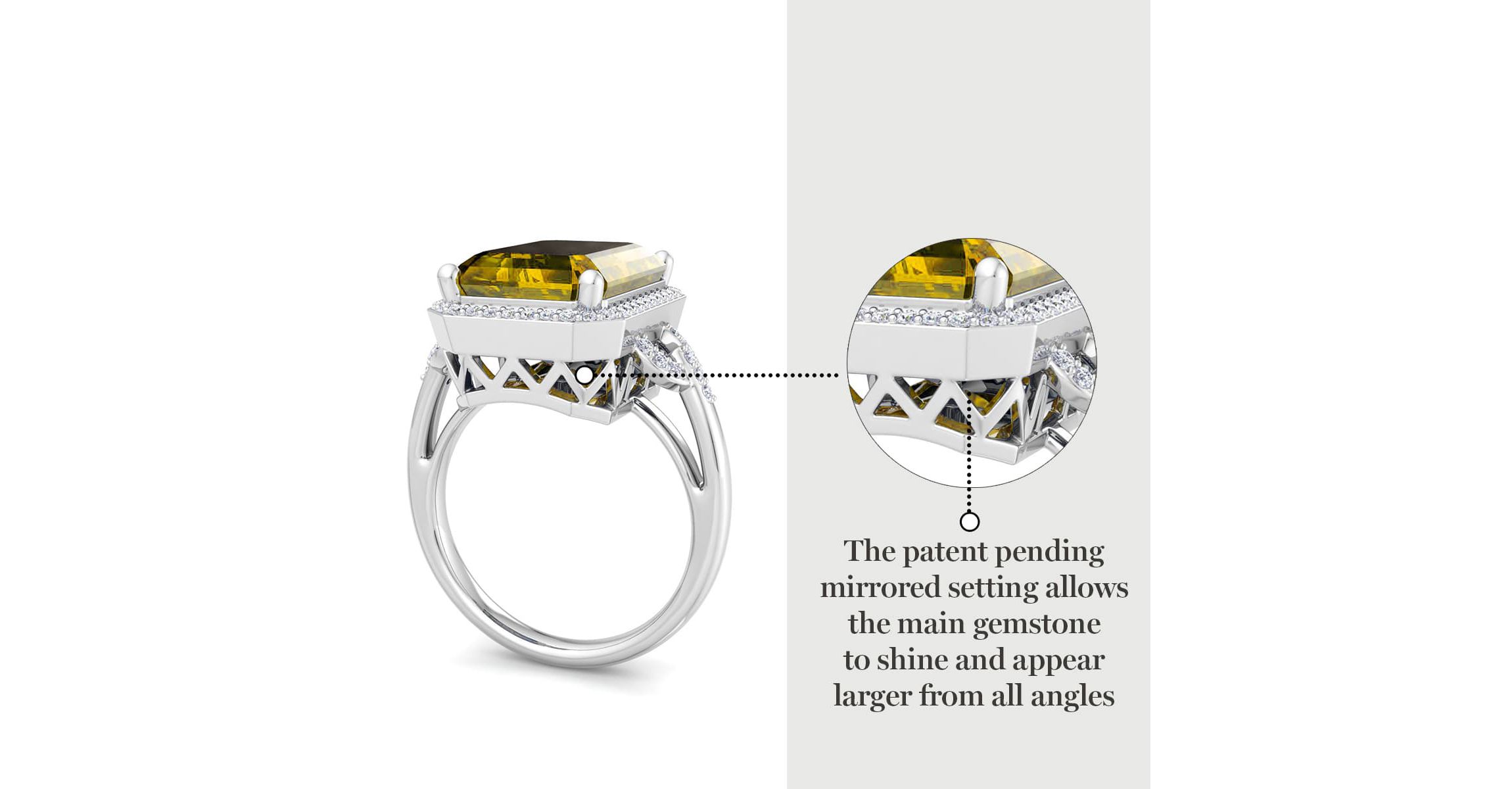 Lab Created Martha Stewart 7 1/3 Carat Emerald Cut Gemstone and Lab Grown Diamond Halo Ring In Sterling Silver