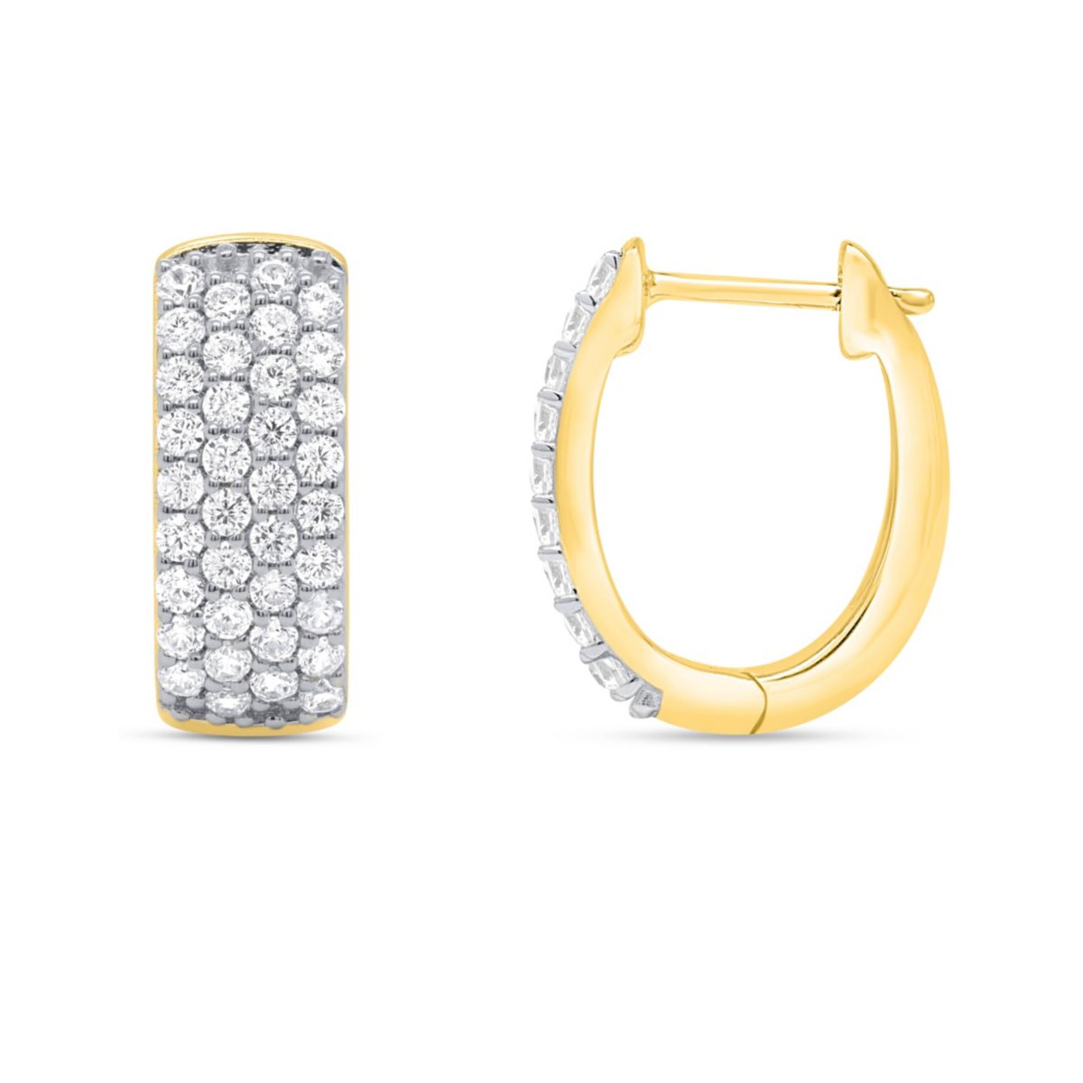 Lab Created 1CTW Lab Grown Diamond Hoop Earrings In Gold Plated Sterling Silver