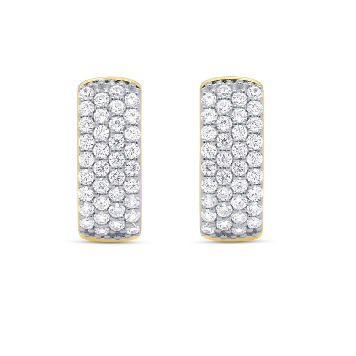 Lab Created 1CTW Lab Grown Diamond Hoop Earrings In Gold Plated Sterling Silver