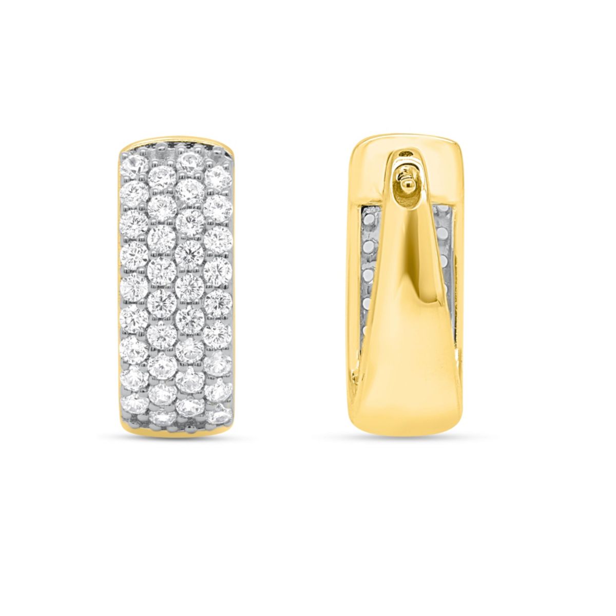 Lab Created 1CTW Lab Grown Diamond Hoop Earrings In Gold Plated Sterling Silver