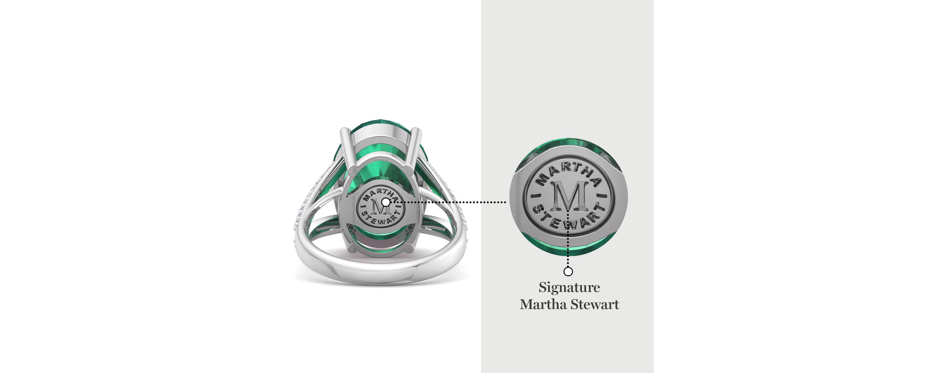 Lab Created Martha Stewart 10 1/4 Carat Oval Shape Gemstone and Lab Grown Diamond Ring In Sterling Silver