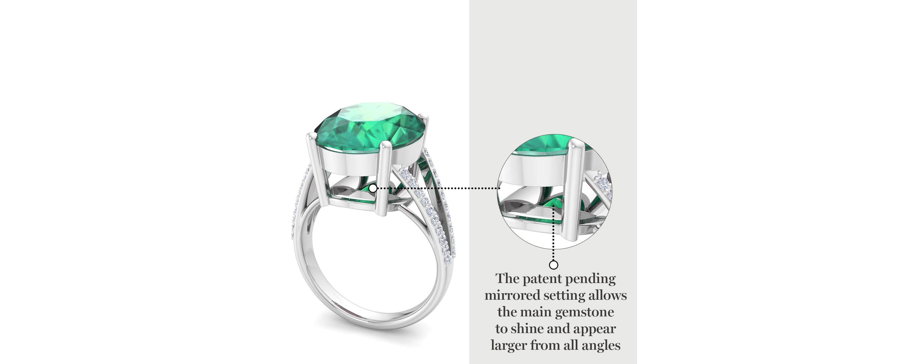 Lab Created Martha Stewart 10 1/4 Carat Oval Shape Gemstone and Lab Grown Diamond Ring In Sterling Silver