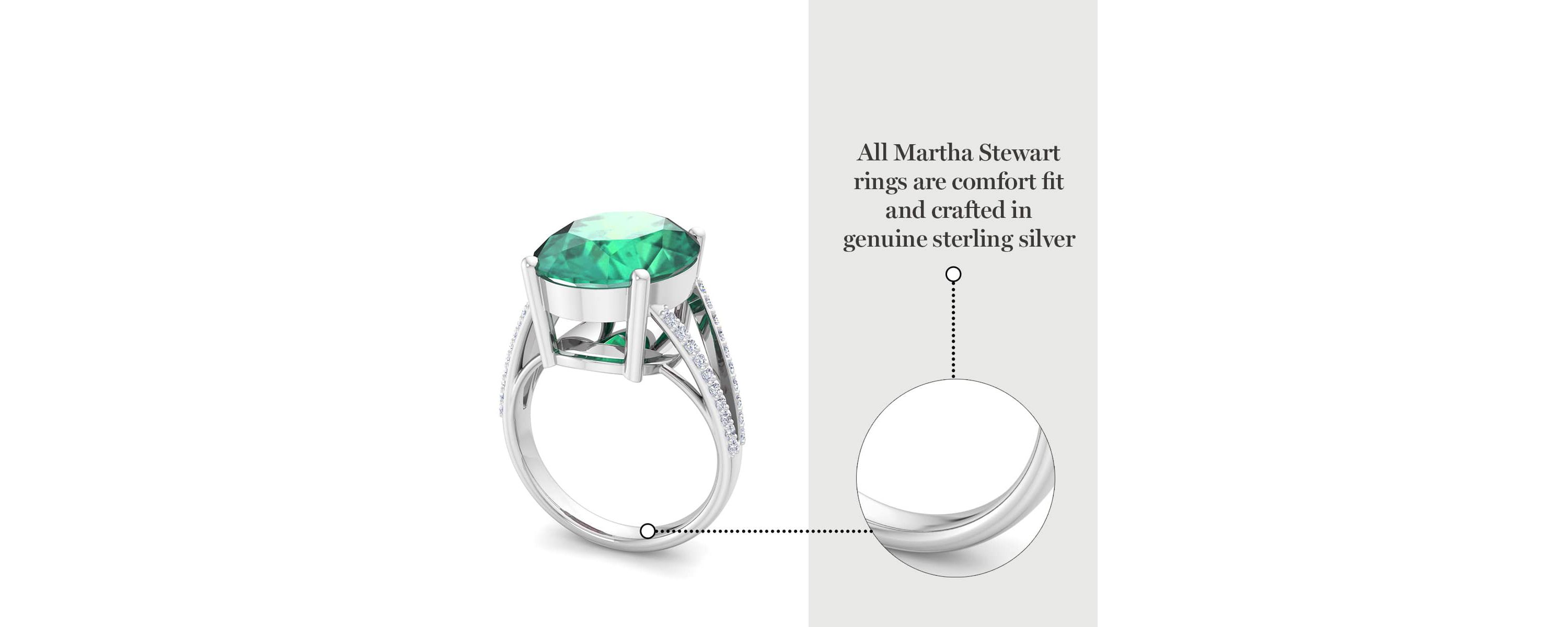 Lab Created Martha Stewart 10 1/4 Carat Oval Shape Gemstone and Lab Grown Diamond Ring In Sterling Silver