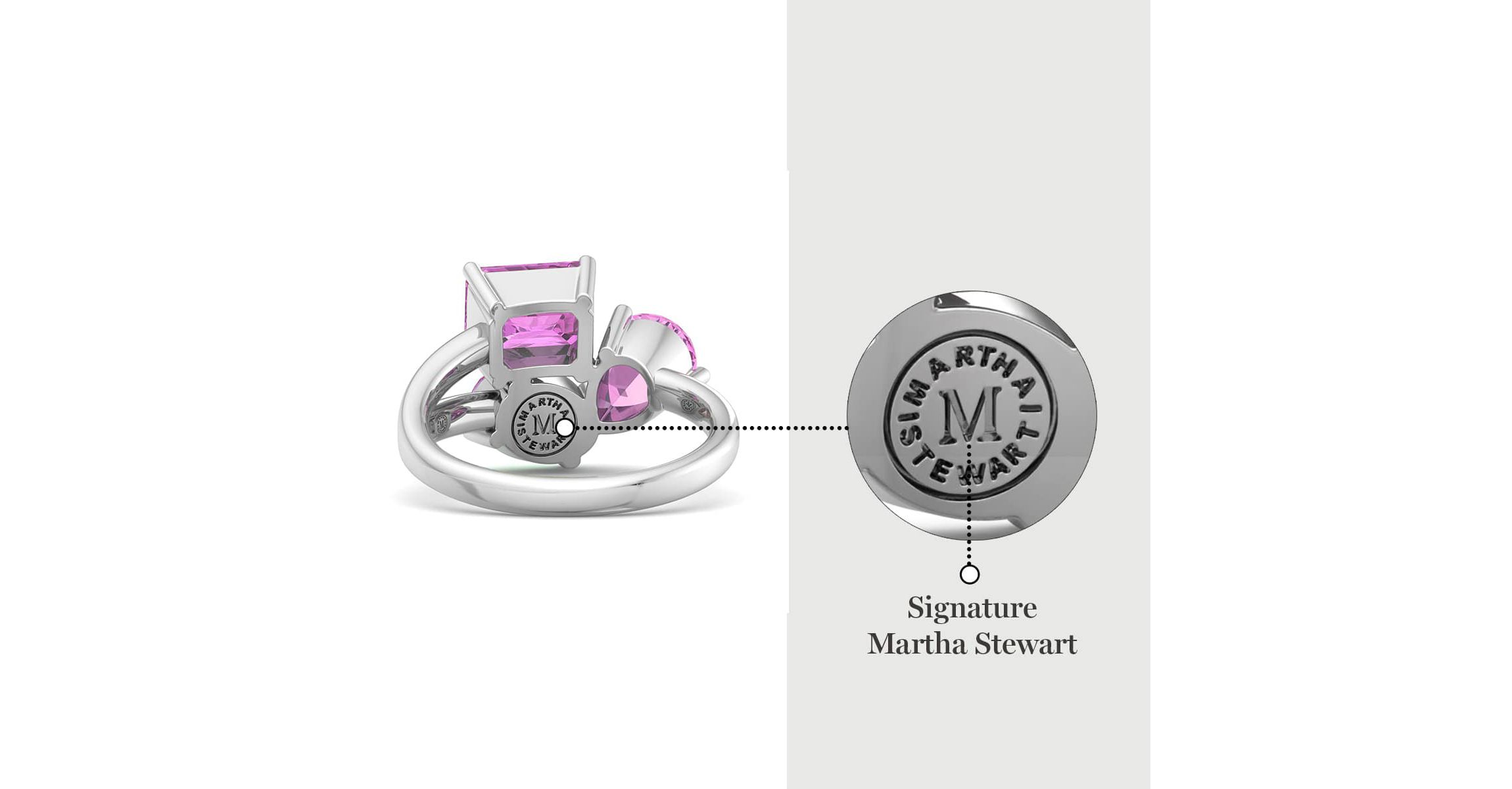 Lab Created Martha Stewart 3 3/4 Carat Pink Sapphire Three Stone Cluster Ring In Sterling Silver