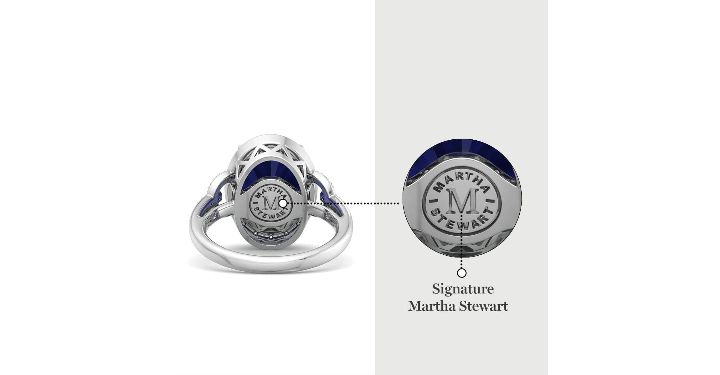 Lab Created Martha Stewart 6 3/4 Carat Oval Shape Gemstone and Lab Grown Diamond Halo Ring In Sterling Silver