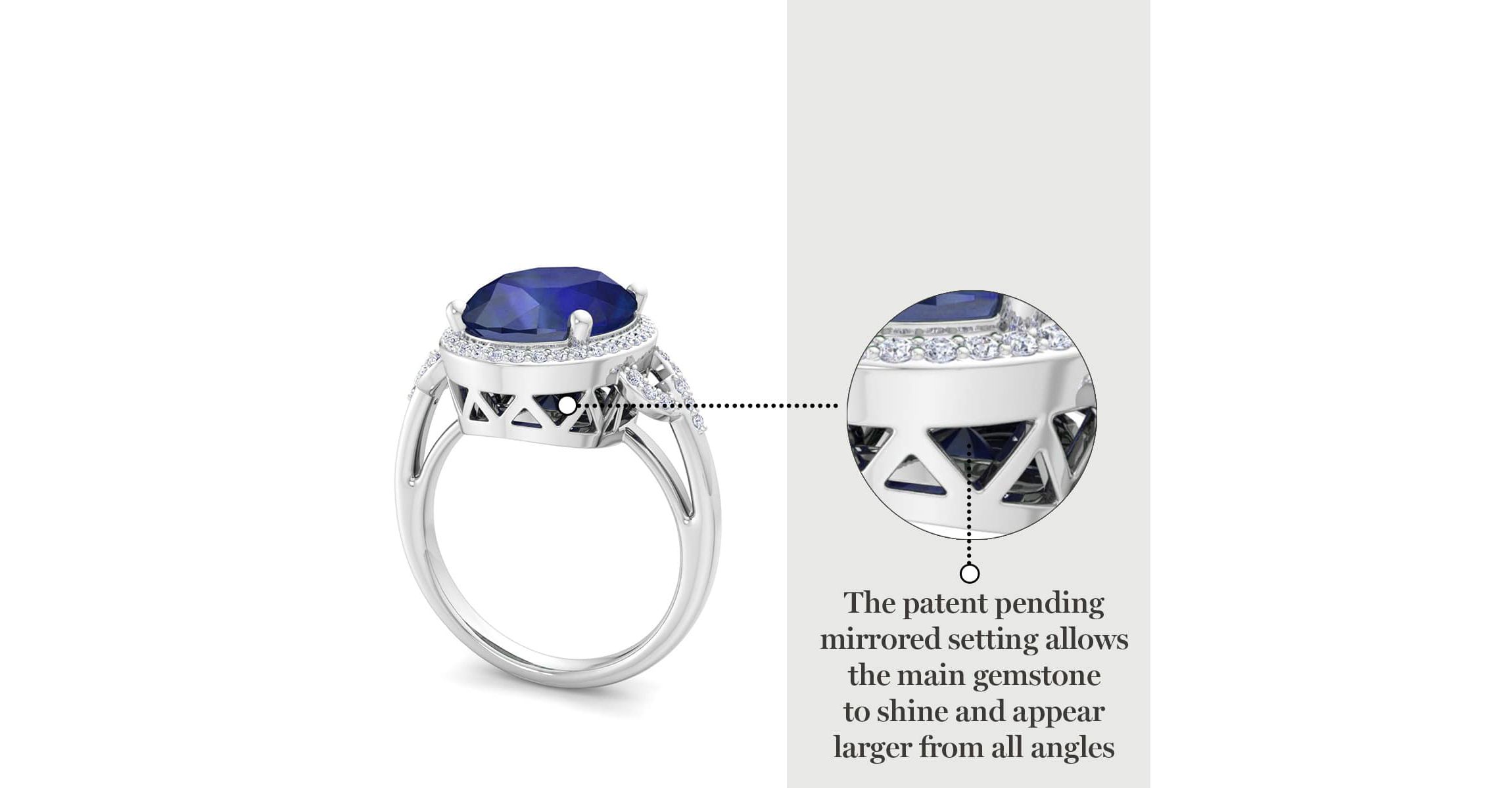 Lab Created Martha Stewart 6 3/4 Carat Oval Shape Gemstone and Lab Grown Diamond Halo Ring In Sterling Silver