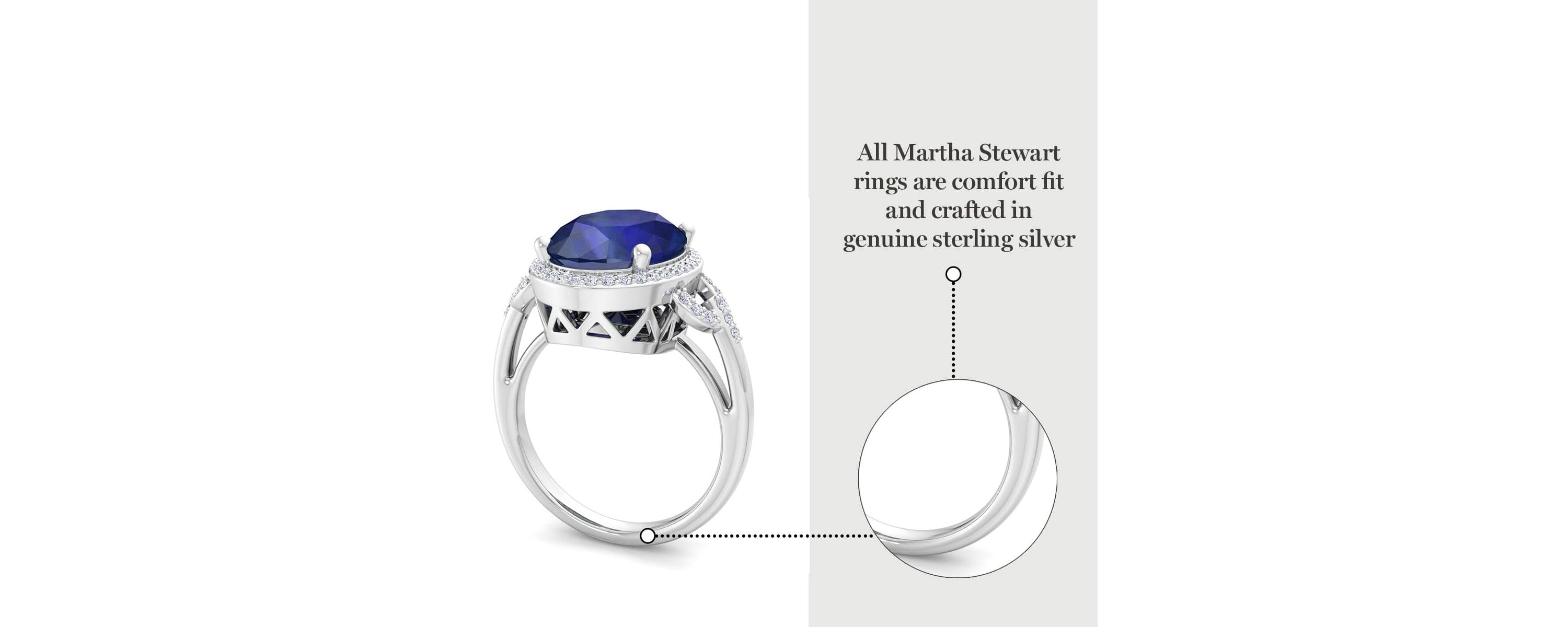 Lab Created Martha Stewart 6 3/4 Carat Oval Shape Gemstone and Lab Grown Diamond Halo Ring In Sterling Silver
