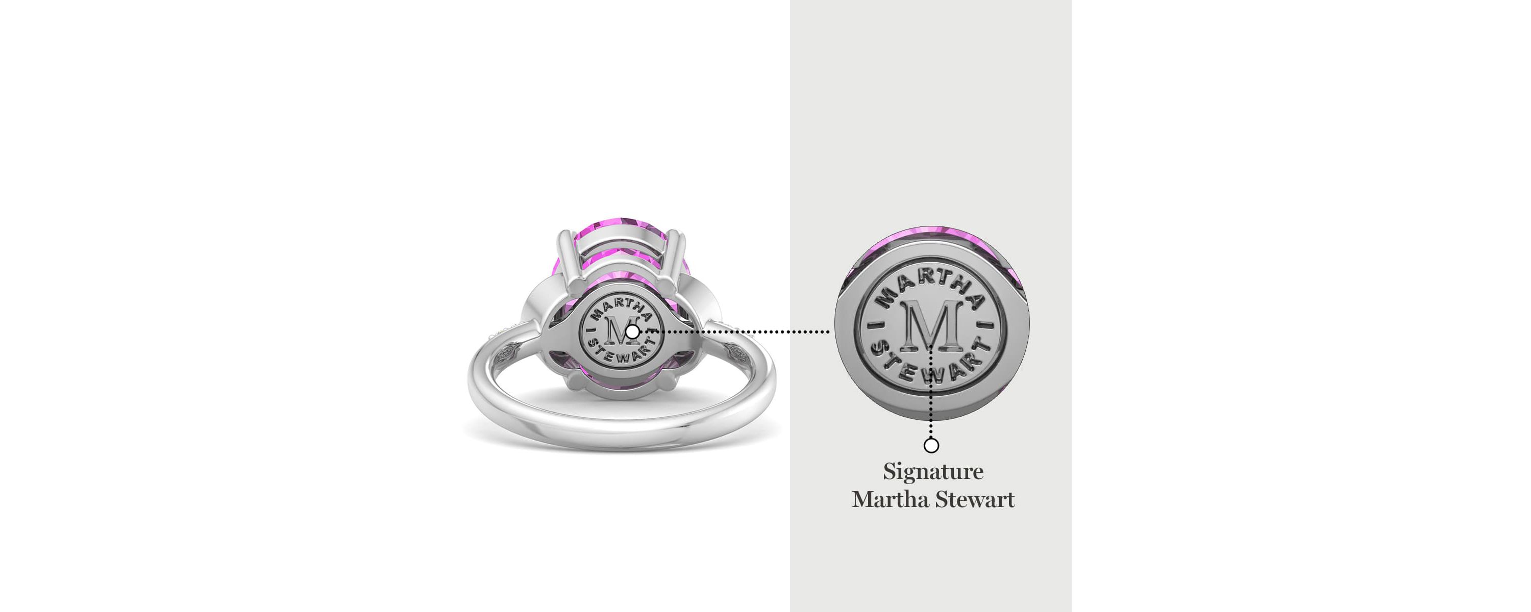 Lab Created Martha Stewart 4 1/2 Carat Oval Shape Gemstone and Lab Grown Diamond Ring In Sterling Silver