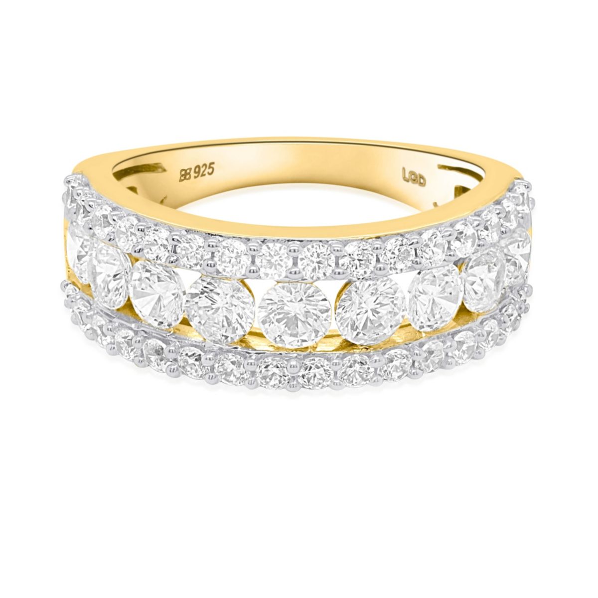 Lab Created 2CTW Lab Grown Diamond Fashion Ring In Gold Plated Sterling Silver