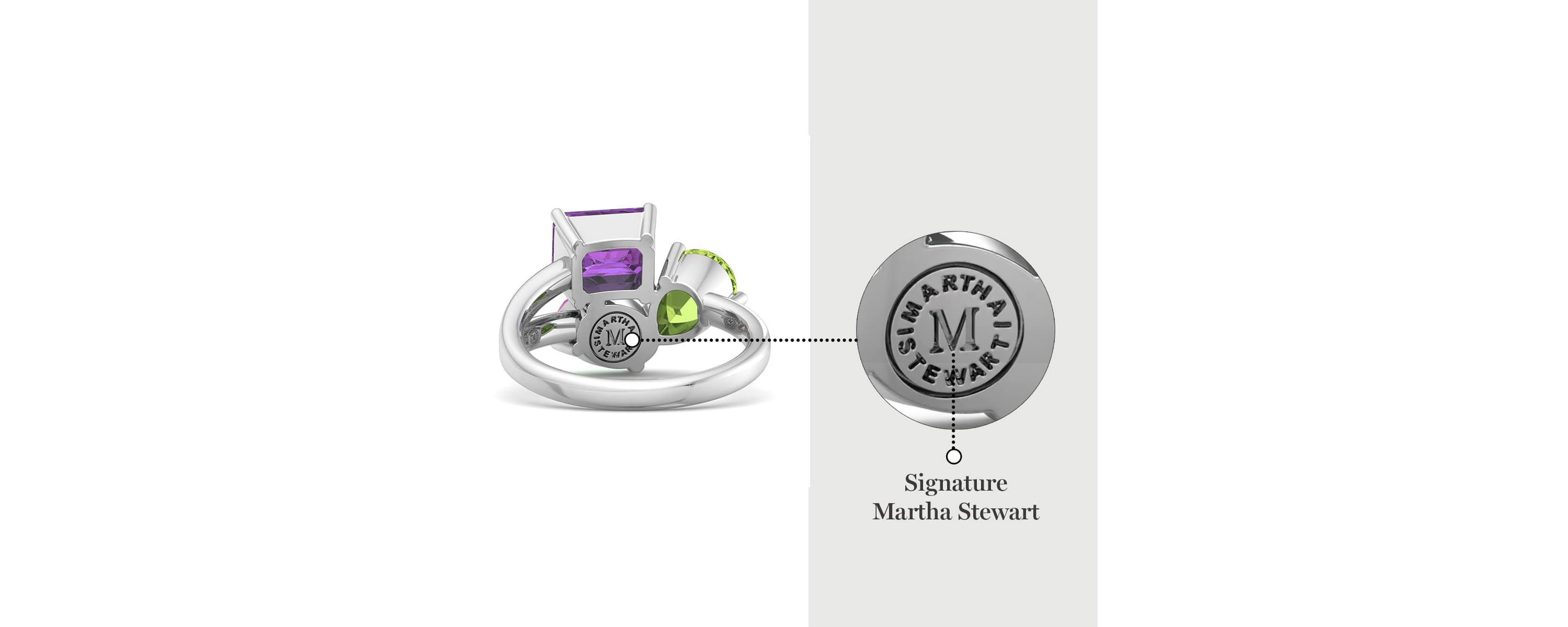 Lab Created Martha Stewart 3 3/4 Carat Pink Sapphire, Peridot and Amethyst Three Stone Cluster Ring In Sterling Silver
