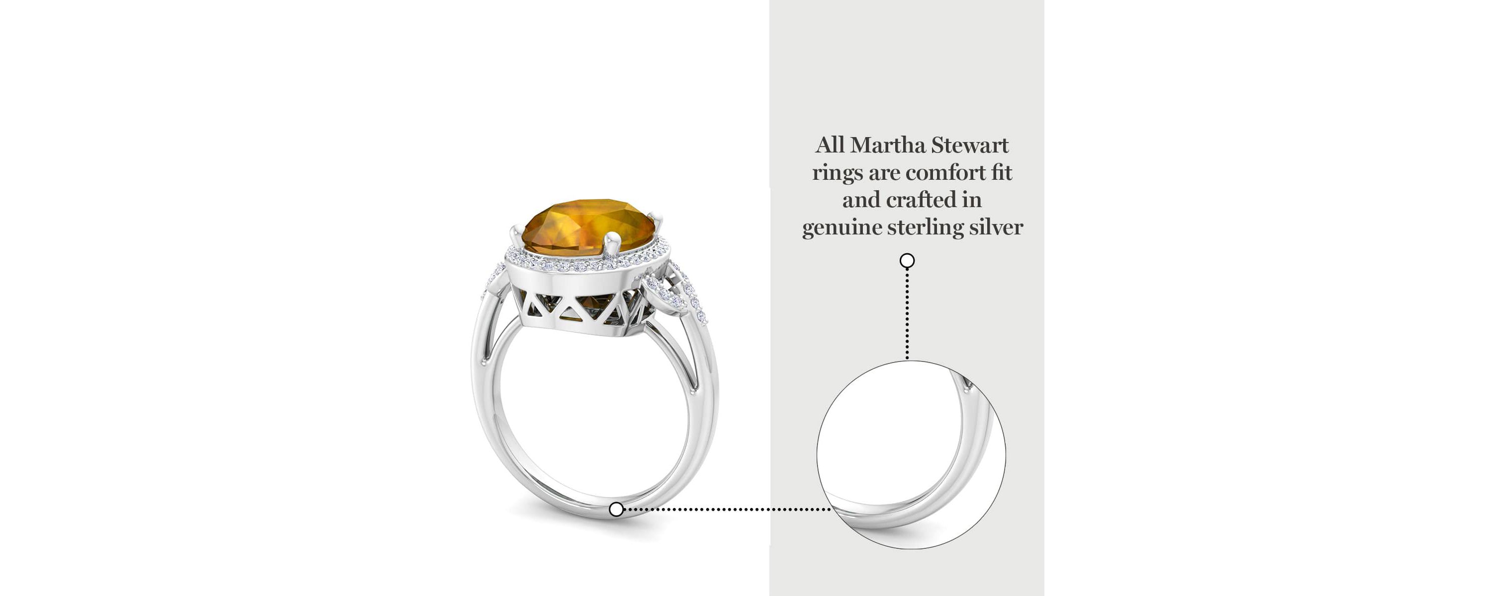Lab Created Martha Stewart 6 3/4 Carat Oval Shape Gemstone and Lab Grown Diamond Halo Ring In Sterling Silver