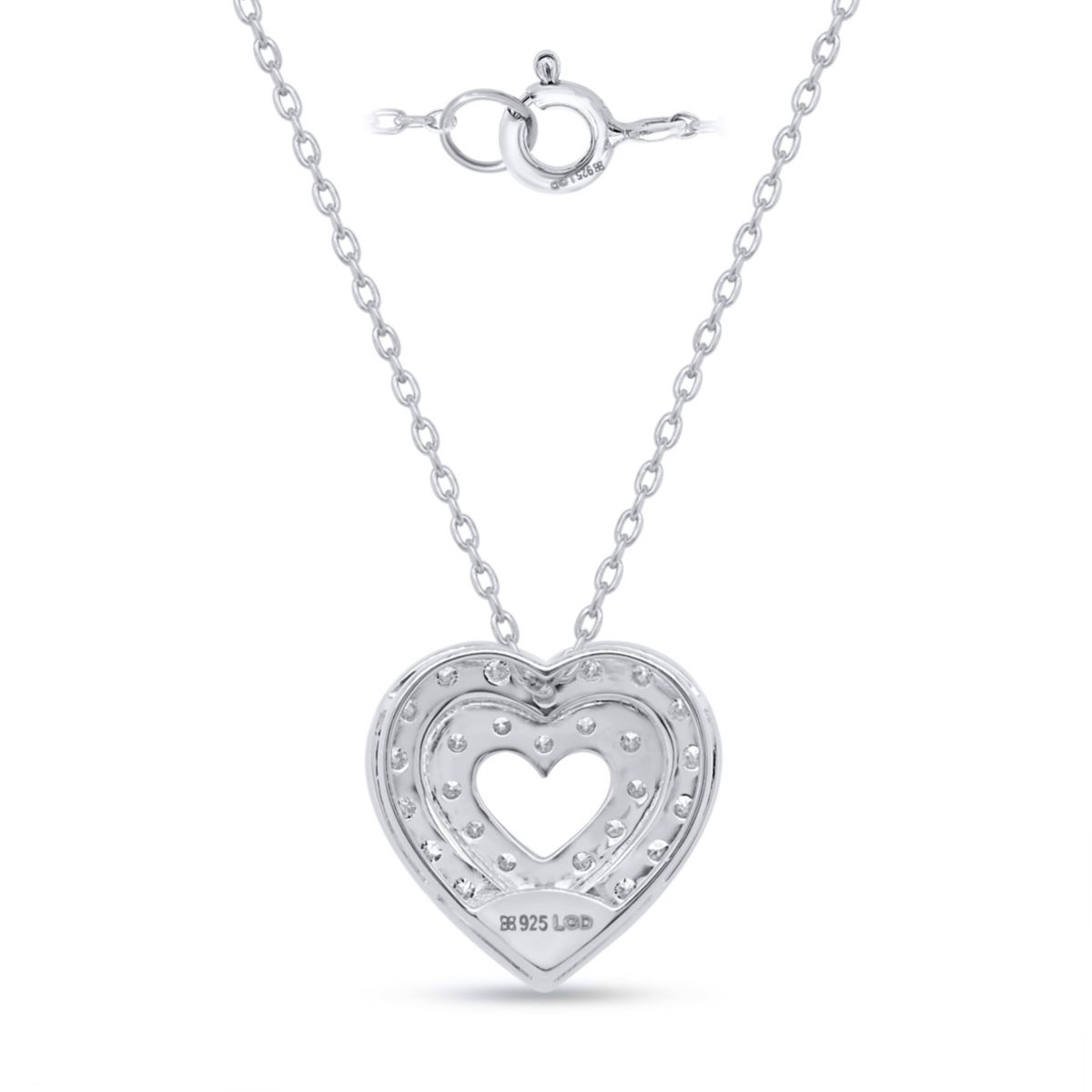 Lab Created 1CTW Lab Grown Diamond Heart Pendant In Gold Plated Sterling Silver