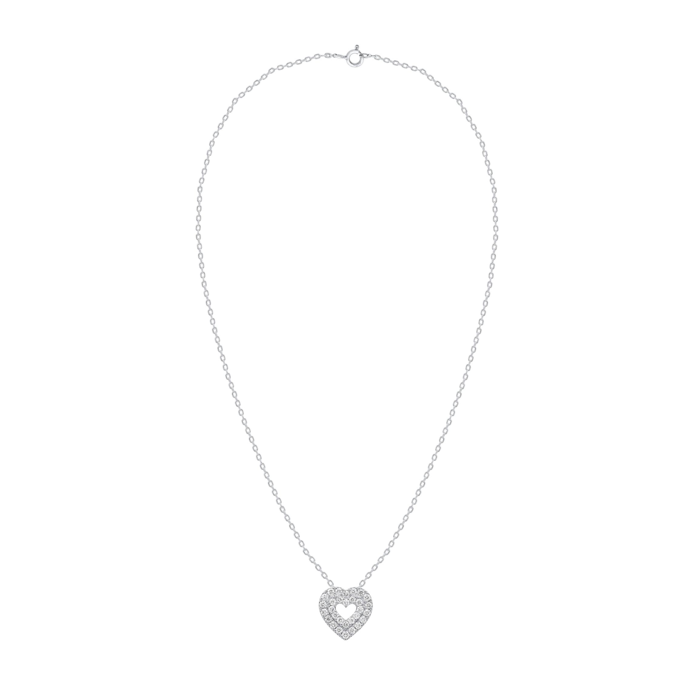 Lab Created 1CTW Lab Grown Diamond Heart Pendant In Gold Plated Sterling Silver
