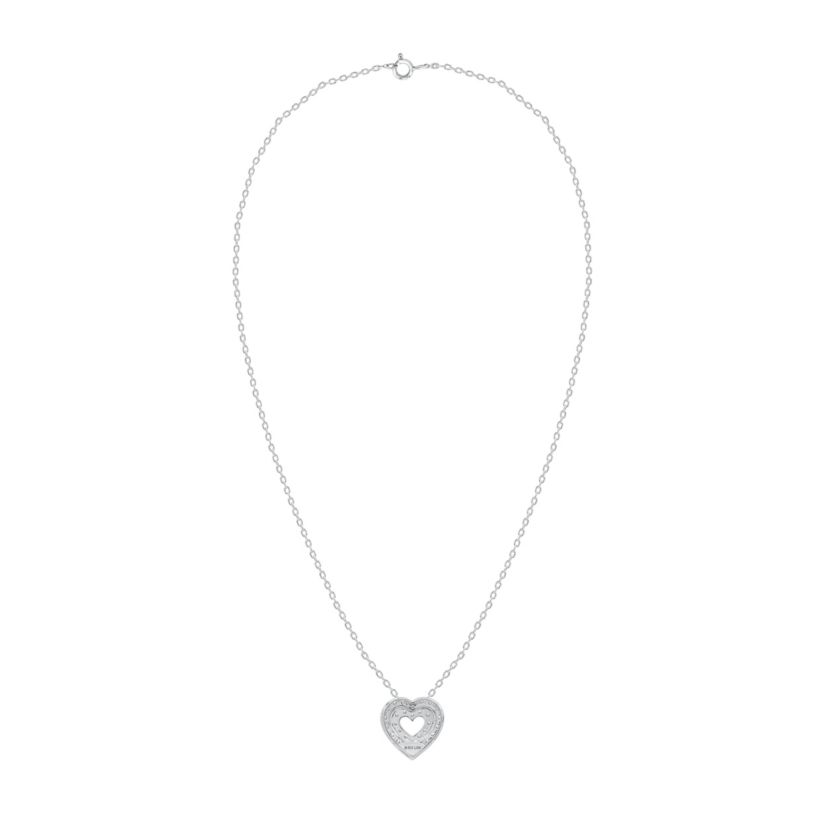 Lab Created 1CTW Lab Grown Diamond Heart Pendant In Gold Plated Sterling Silver