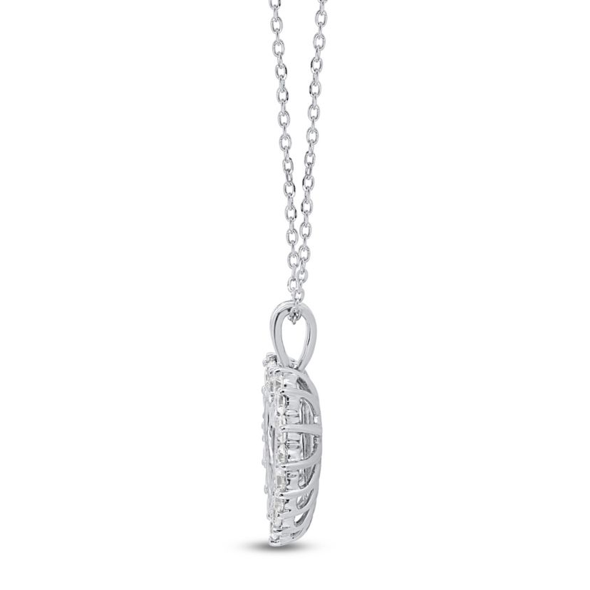 Lab Created 1CTW Lab Grown Diamond Heart Pendant In Gold Plated Sterling Silver