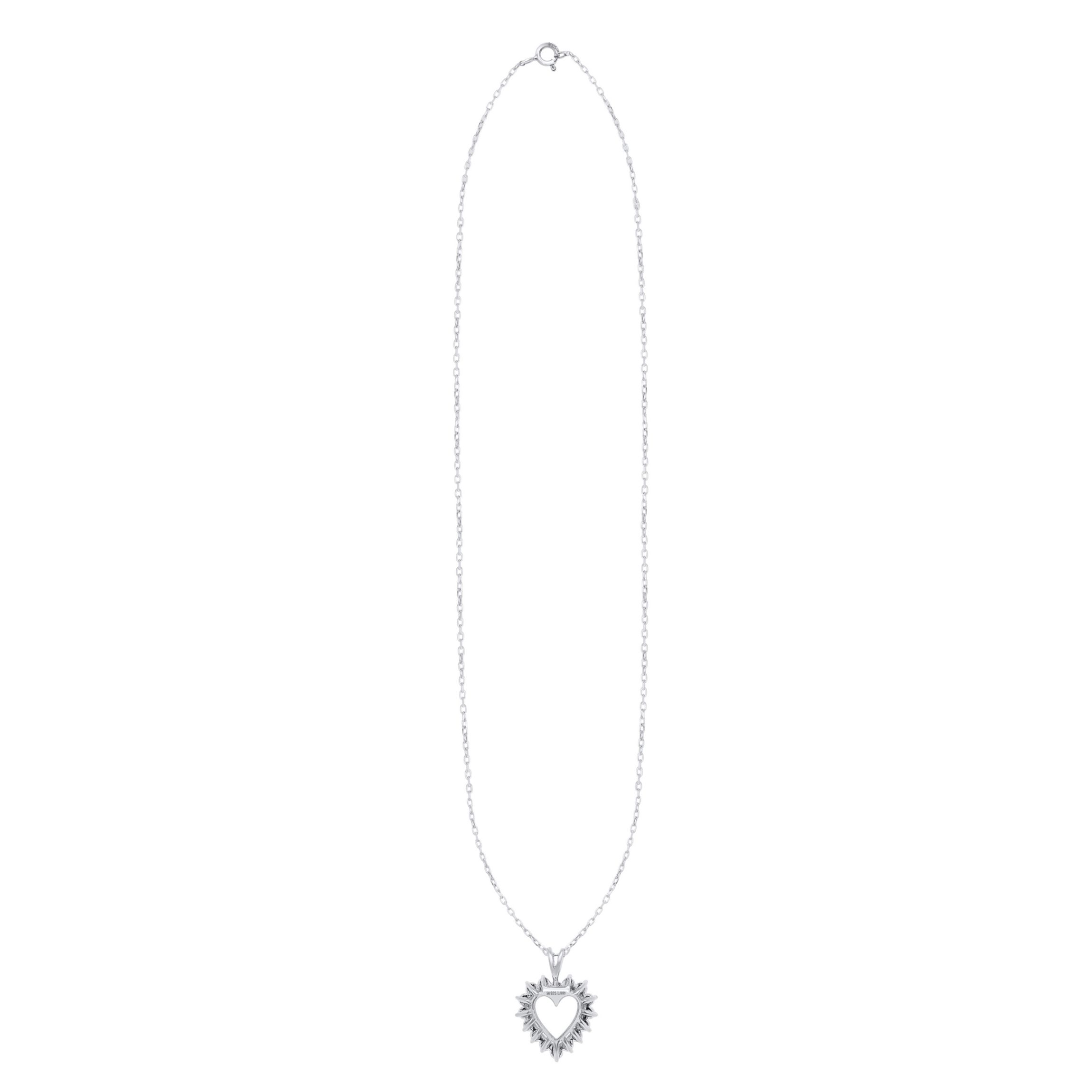 Lab Created 1CTW Lab Grown Diamond Heart Pendant In Gold Plated Sterling Silver