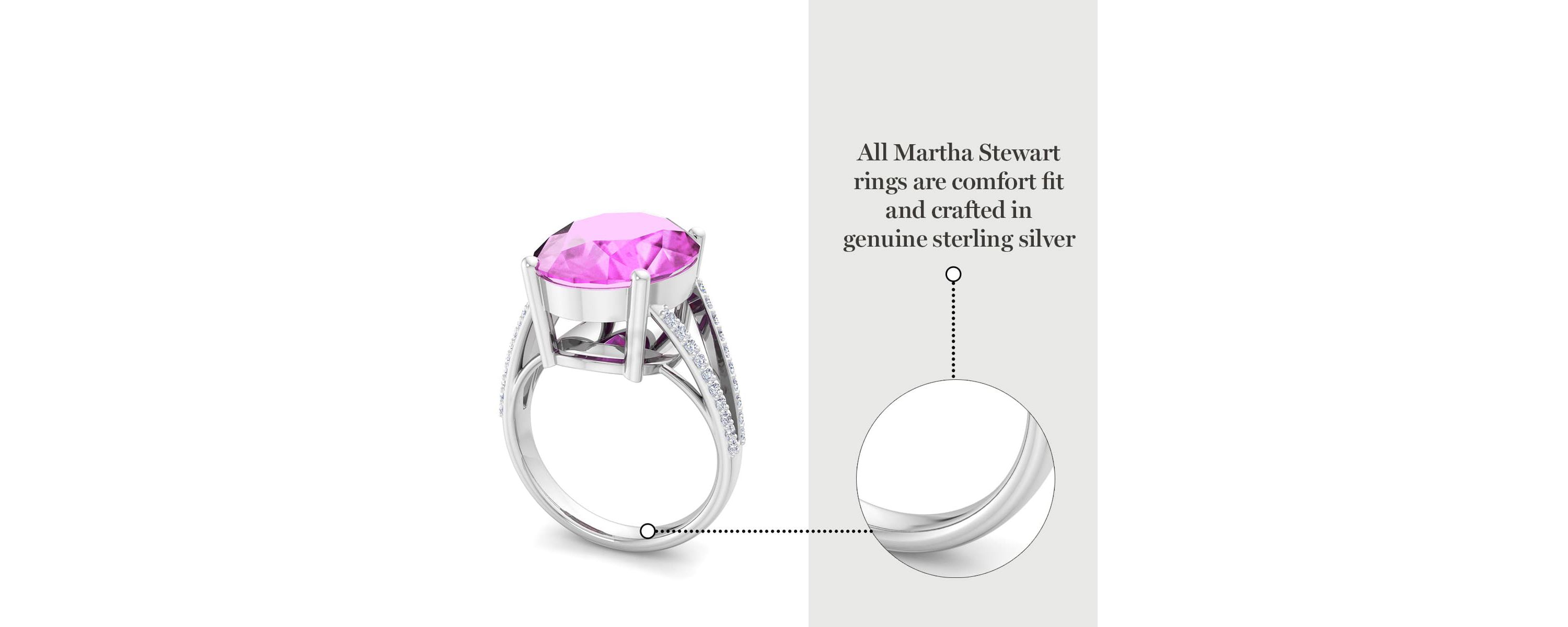 Lab Created Martha Stewart 10 1/4 Carat Oval Shape Gemstone and Lab Grown Diamond Ring In Sterling Silver