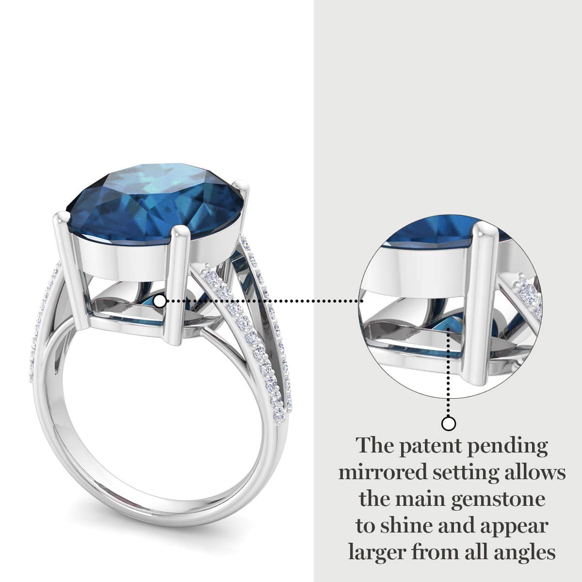 Lab Created Martha Stewart 10 1/4 Carat Oval Shape Gemstone and Lab Grown Diamond Ring In Sterling Silver