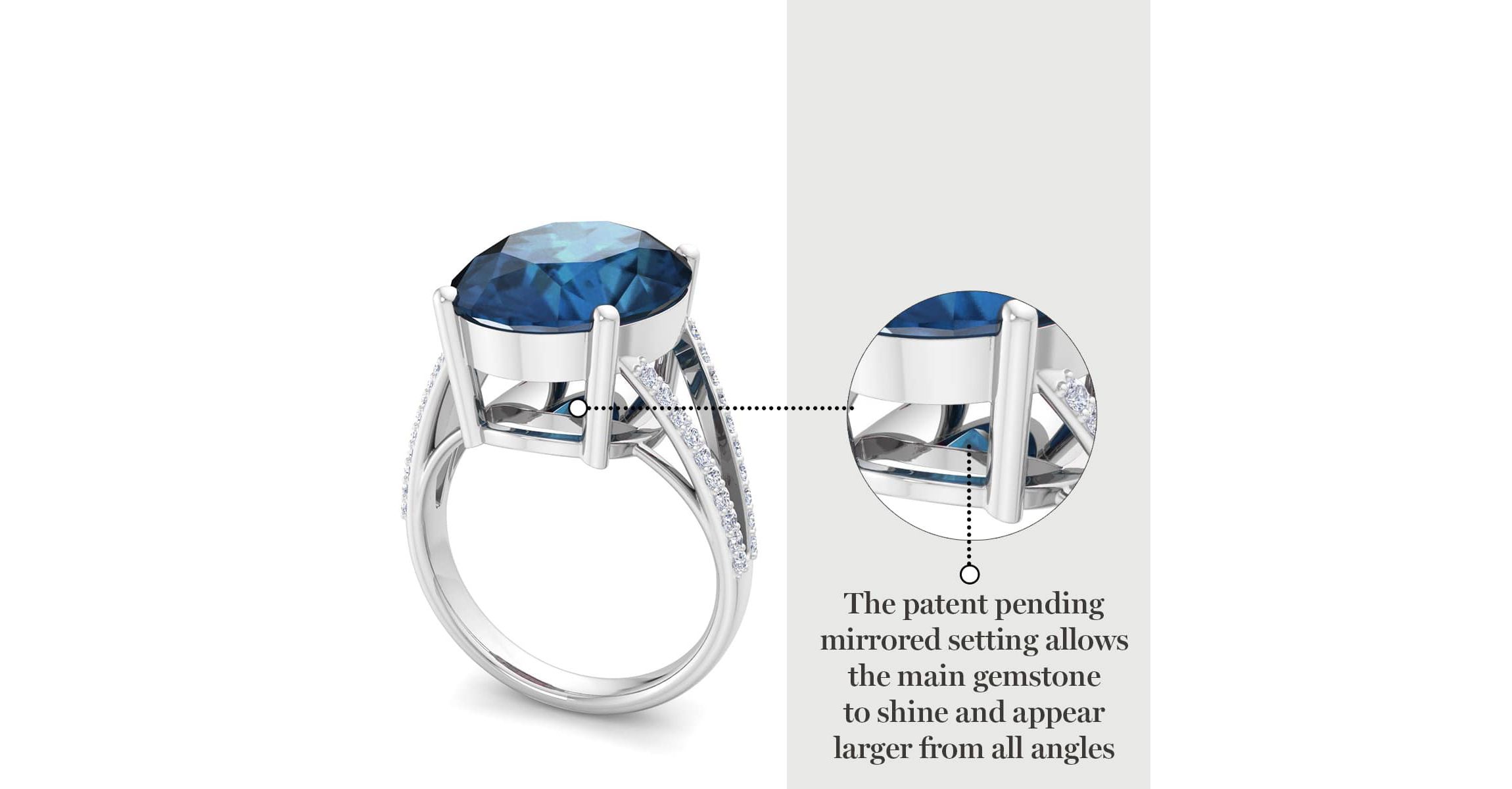 Lab Created Martha Stewart 10 1/4 Carat Oval Shape Gemstone and Lab Grown Diamond Ring In Sterling Silver