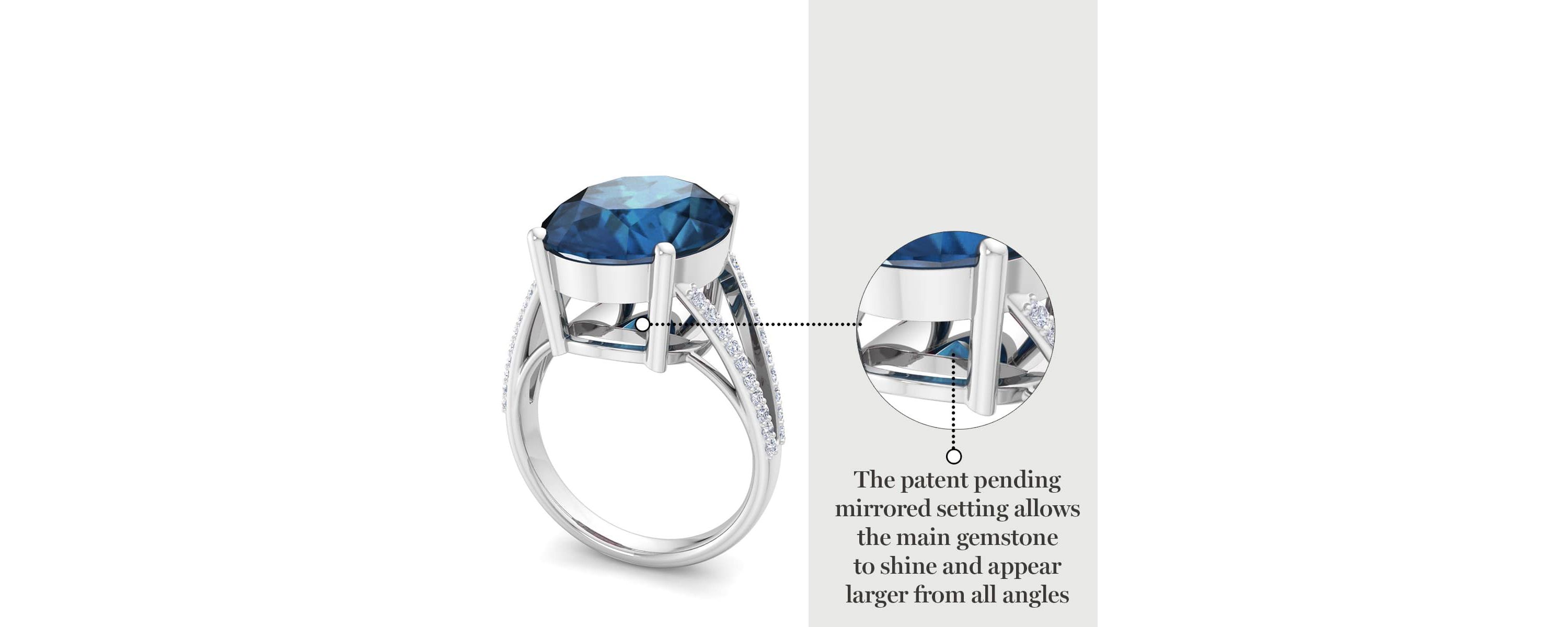 Lab Created Martha Stewart 10 1/4 Carat Oval Shape Gemstone and Lab Grown Diamond Ring In Sterling Silver