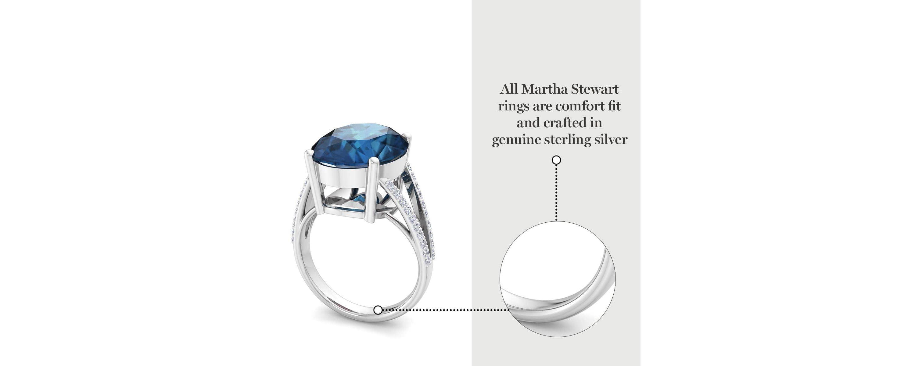Lab Created Martha Stewart 10 1/4 Carat Oval Shape Gemstone and Lab Grown Diamond Ring In Sterling Silver