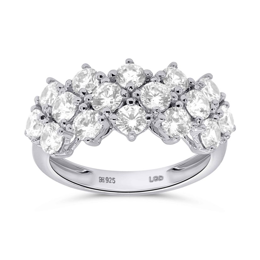 Lab Created 2CTW Lab Grown Diamond Fashion Ring In Sterling Silver