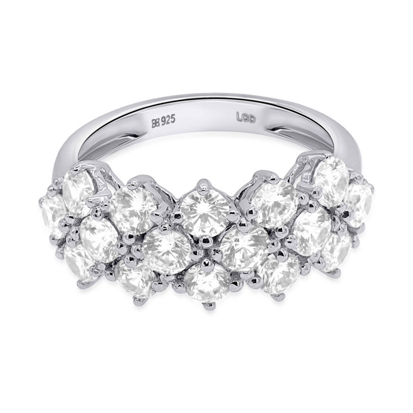 Lab Created 2CTW Lab Grown Diamond Fashion Ring In Sterling Silver