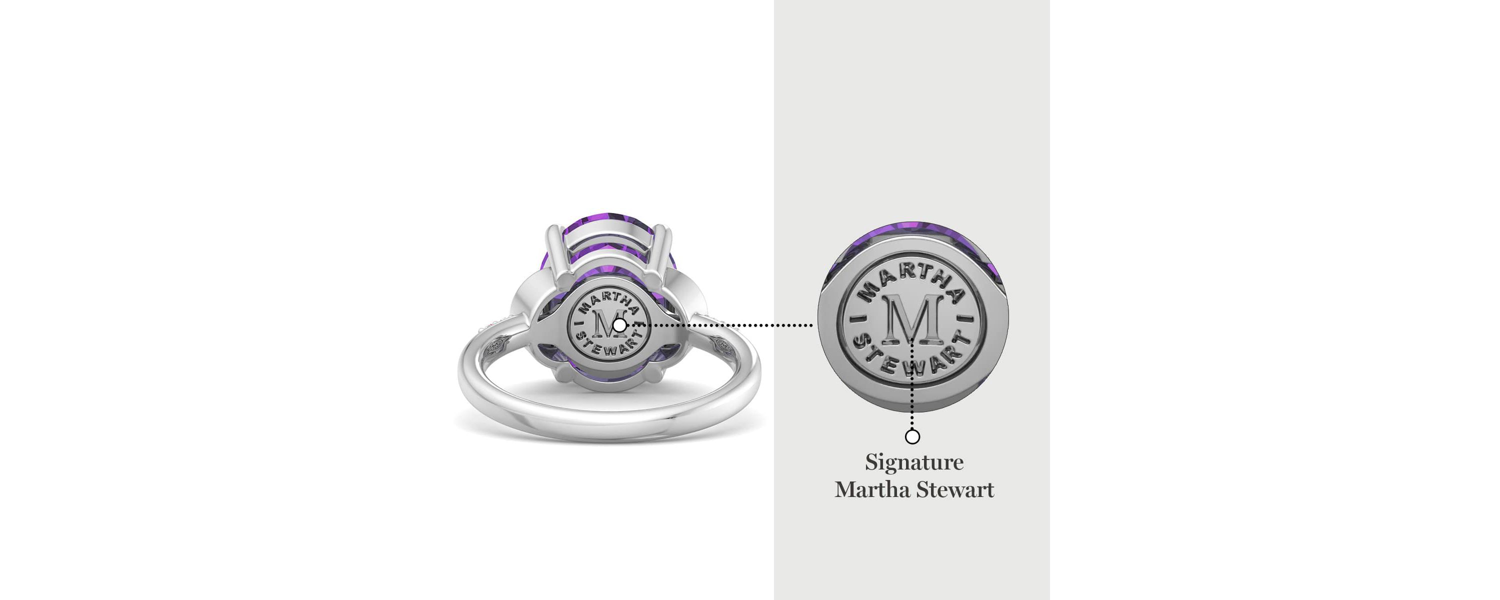 Lab Created Martha Stewart 4 1/2 Carat Oval Shape Gemstone and Lab Grown Diamond Ring In Sterling Silver