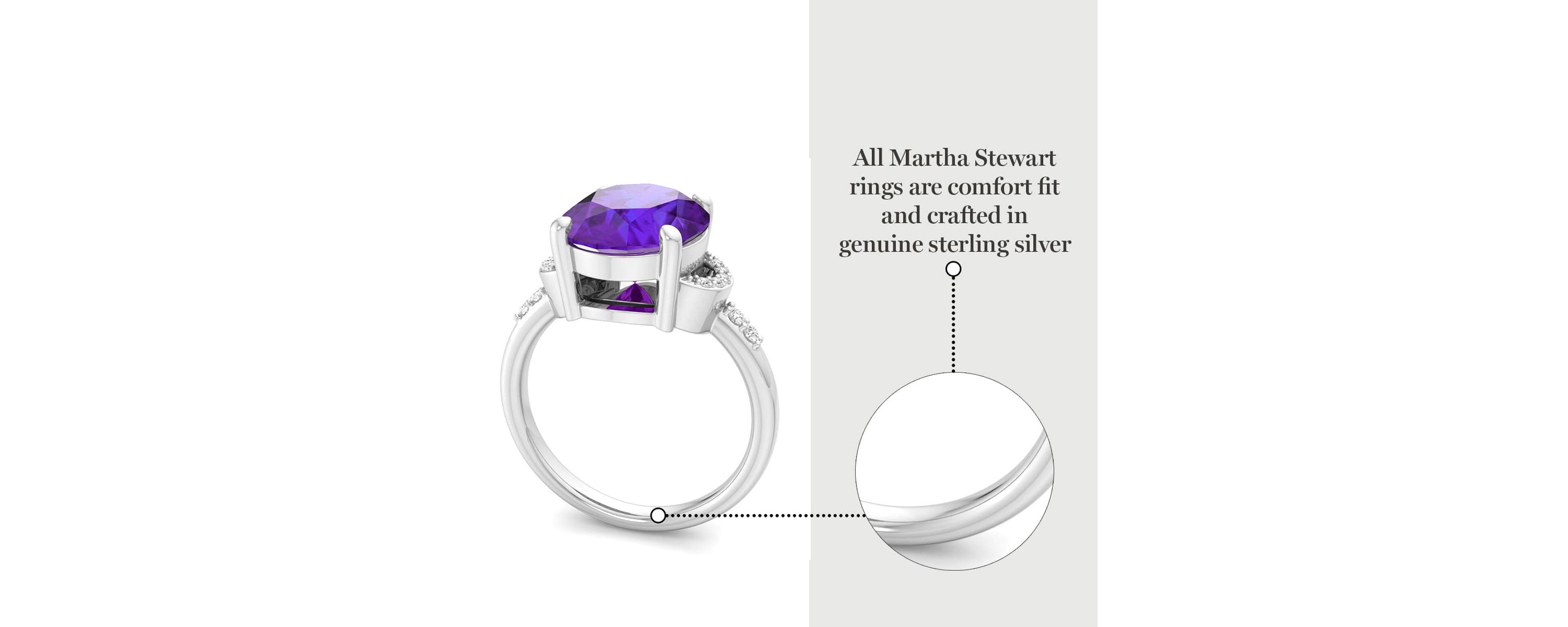 Lab Created Martha Stewart 4 1/2 Carat Oval Shape Gemstone and Lab Grown Diamond Ring In Sterling Silver