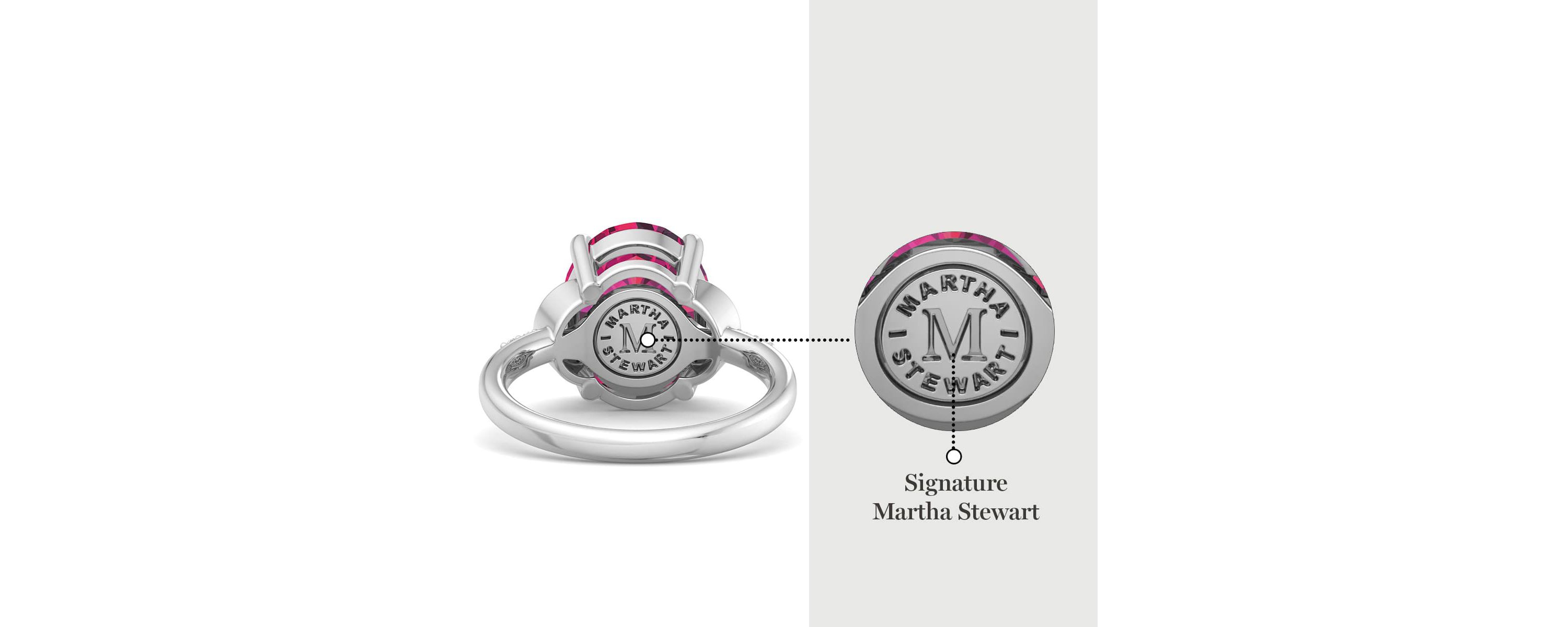 Lab Created Martha Stewart 4 1/2 Carat Oval Shape Gemstone and Lab Grown Diamond Ring In Sterling Silver