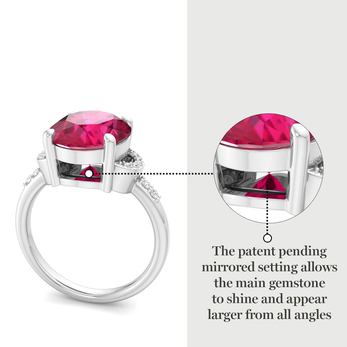 Lab Created Martha Stewart 4 1/2 Carat Oval Shape Gemstone and Lab Grown Diamond Ring In Sterling Silver