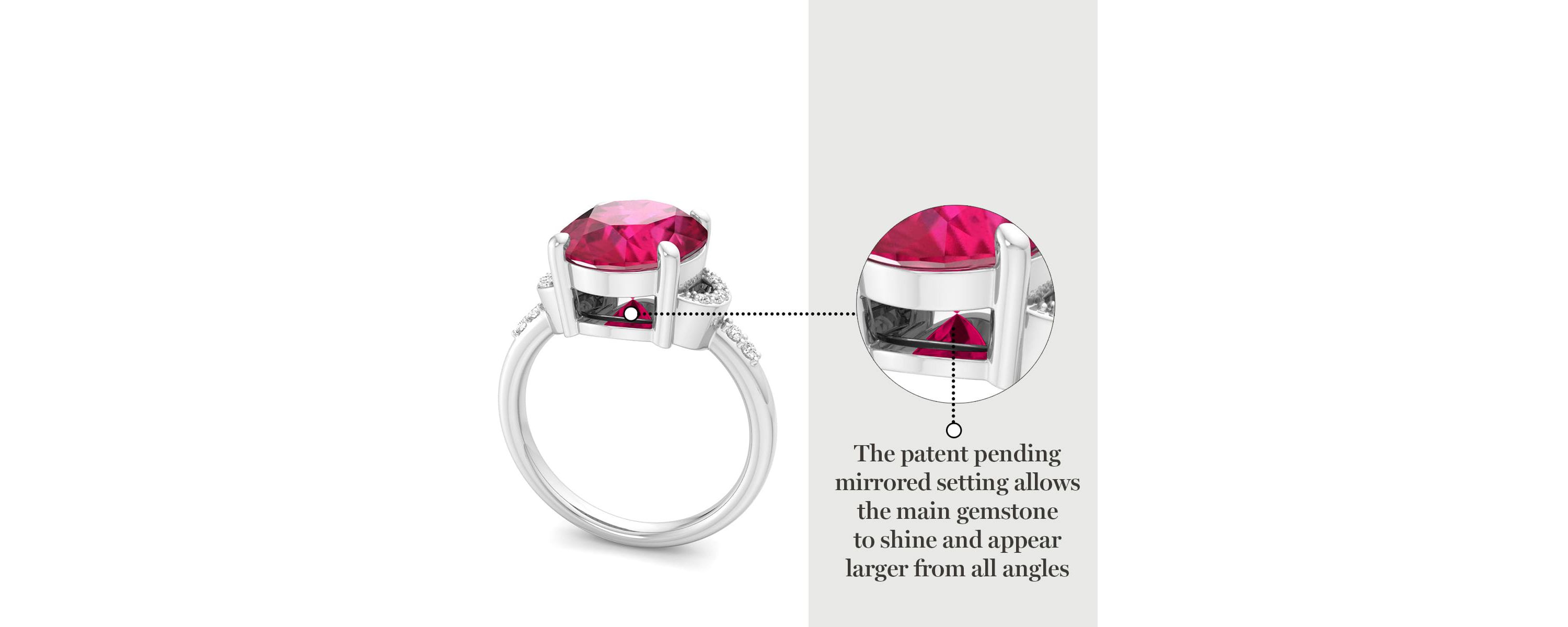 Lab Created Martha Stewart 4 1/2 Carat Oval Shape Gemstone and Lab Grown Diamond Ring In Sterling Silver