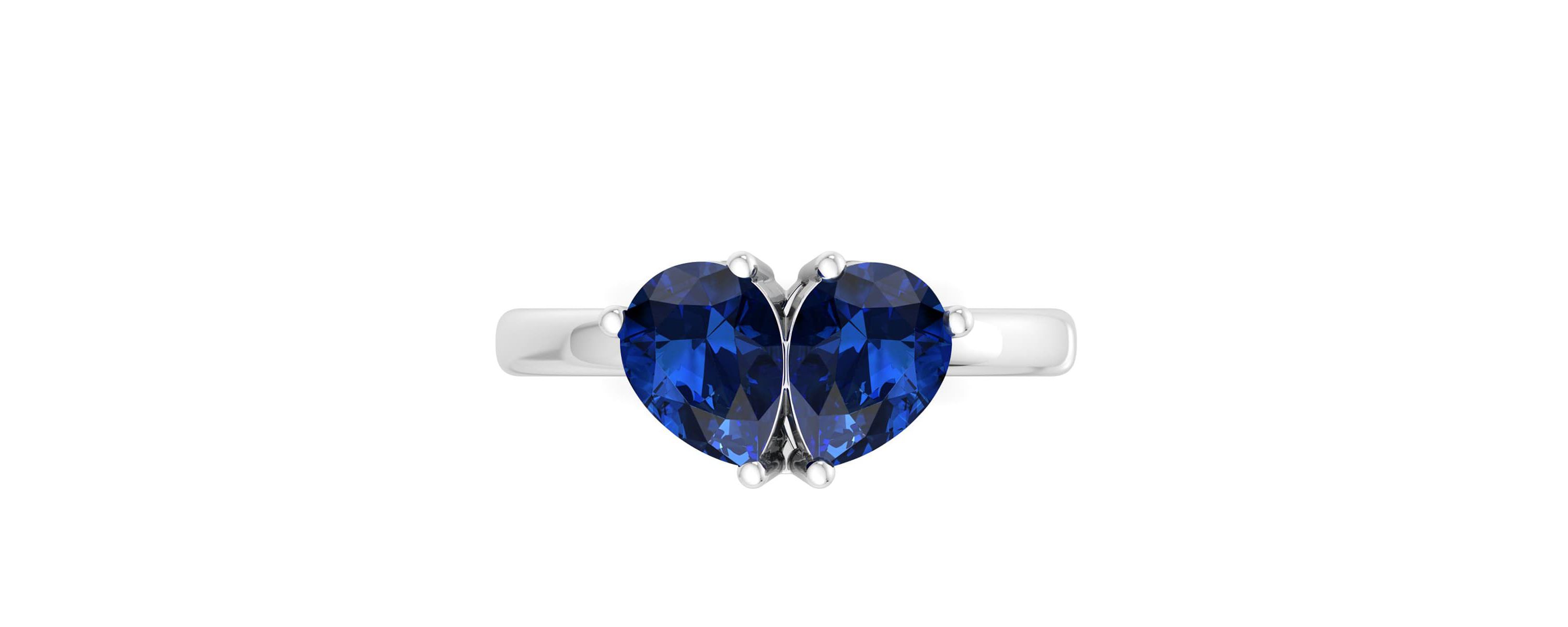Lab Created Martha Stewart 2 Carat Sapphire Two Stone Ring In Sterling Silver
