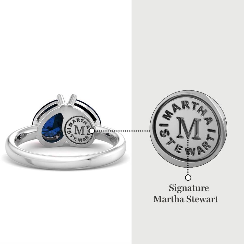 Lab Created Martha Stewart 2 Carat Sapphire Two Stone Ring In Sterling Silver