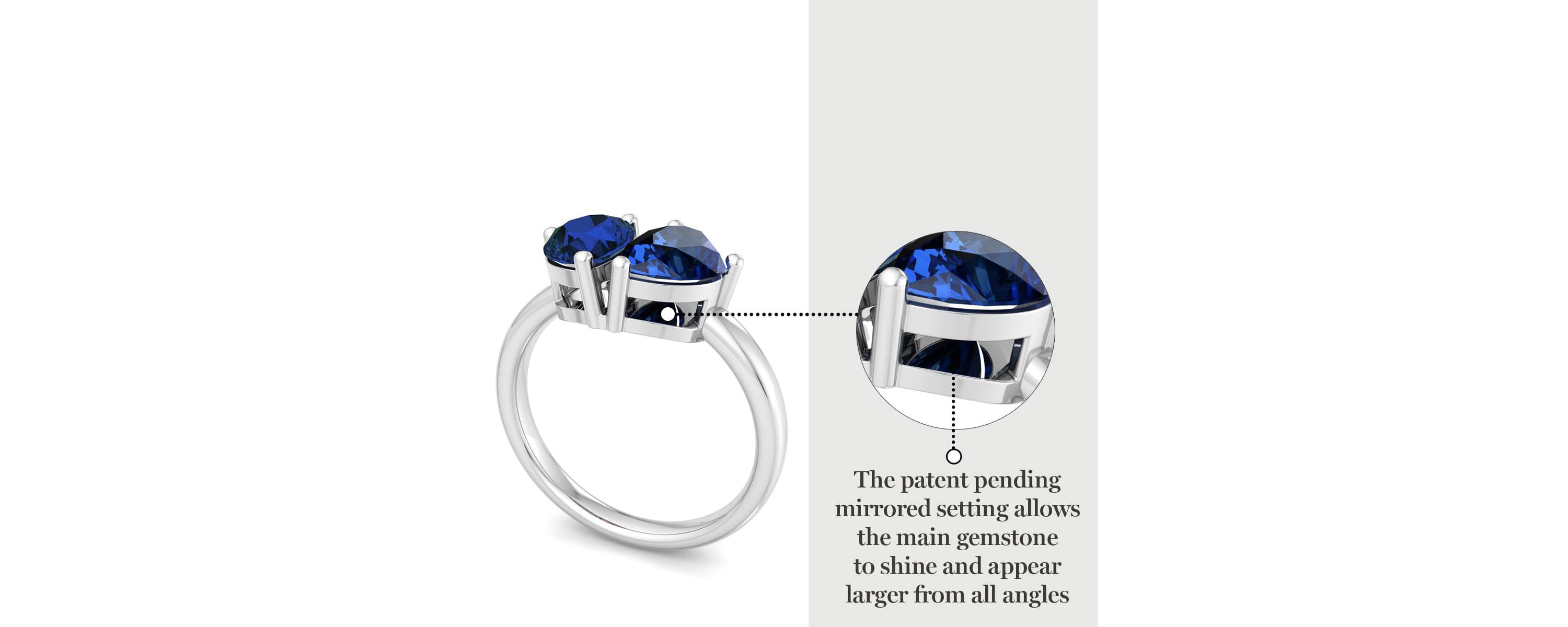 Lab Created Martha Stewart 2 Carat Sapphire Two Stone Ring In Sterling Silver