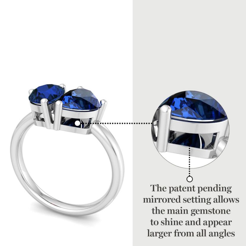 Lab Created Martha Stewart 2 Carat Sapphire Two Stone Ring In Sterling Silver