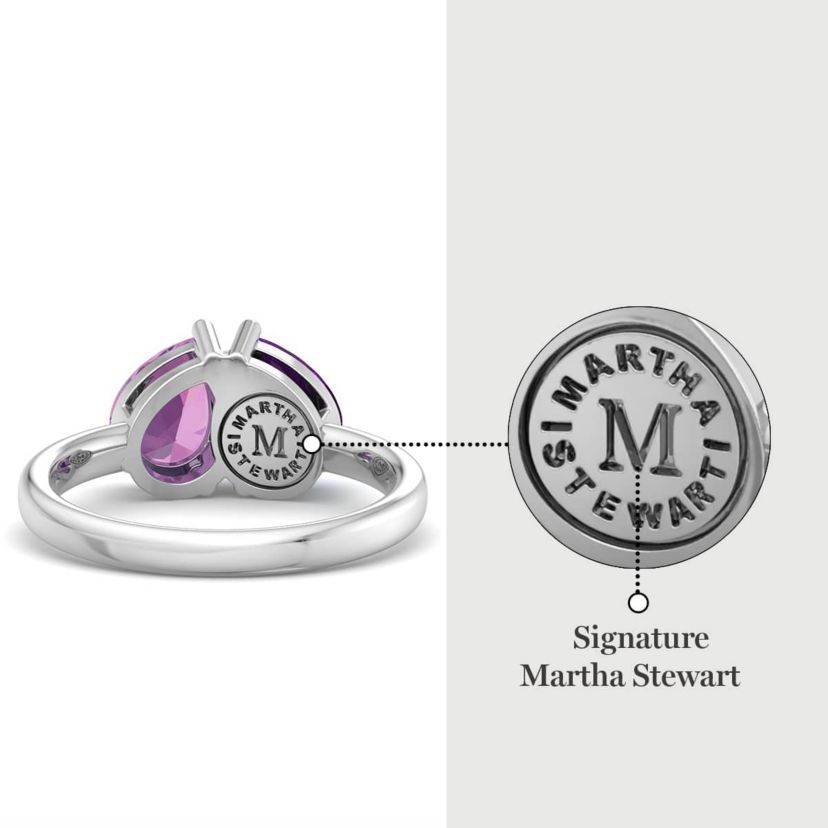 Lab Created Martha Stewart 2 Carat Pink Sapphire and Amethyst Two Stone Ring In Sterling Silver