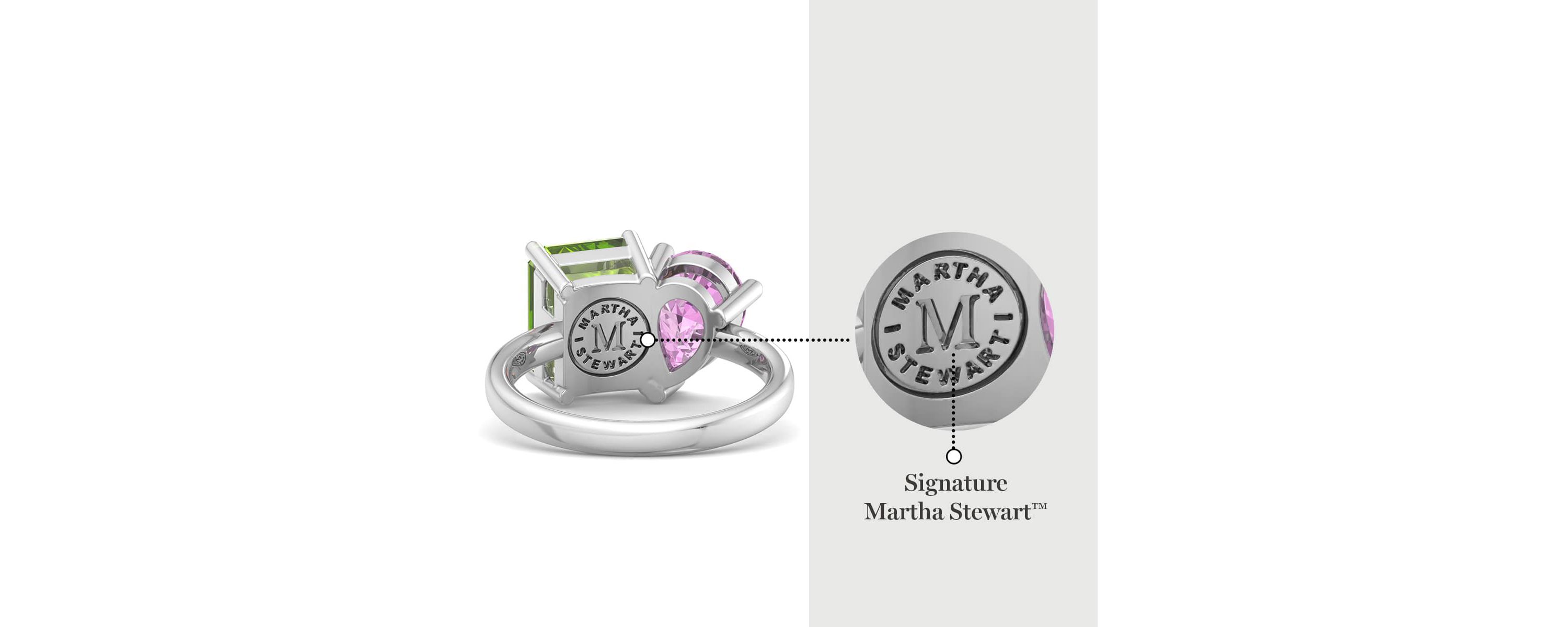 Lab Created Martha Stewart 4 3/4 Carat Peridot and Pink Sapphire Two Stone Ring In Sterling Silver