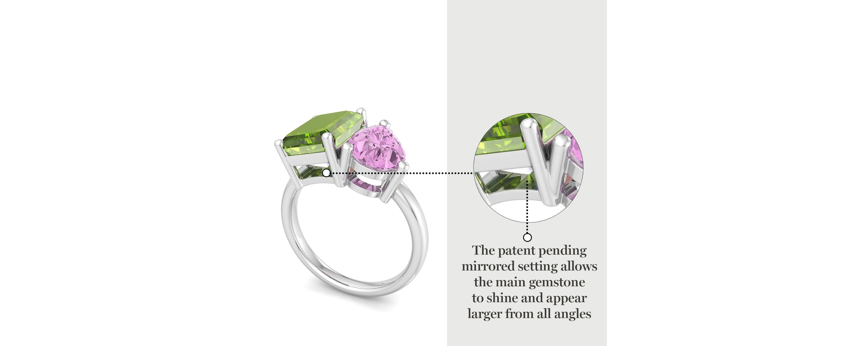 Lab Created Martha Stewart 4 3/4 Carat Peridot and Pink Sapphire Two Stone Ring In Sterling Silver