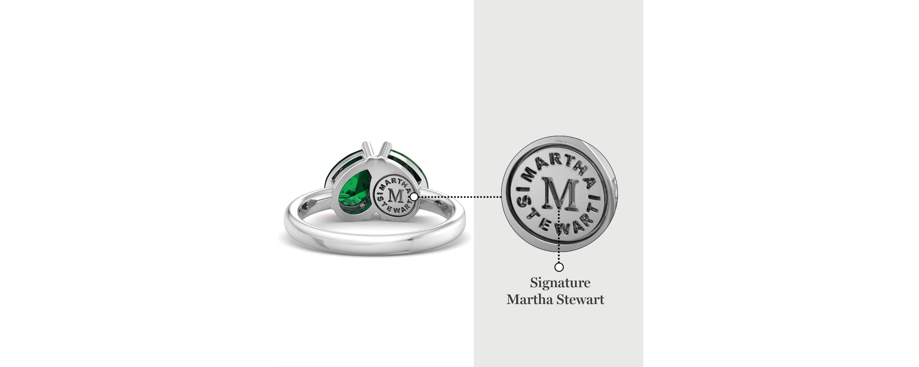 Lab Created Martha Stewart 2 Carat Emerald Two Stone Ring In Sterling Silver