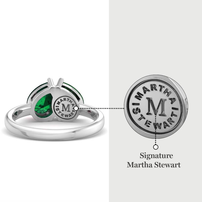 Lab Created Martha Stewart 2 Carat Emerald Two Stone Ring In Sterling Silver