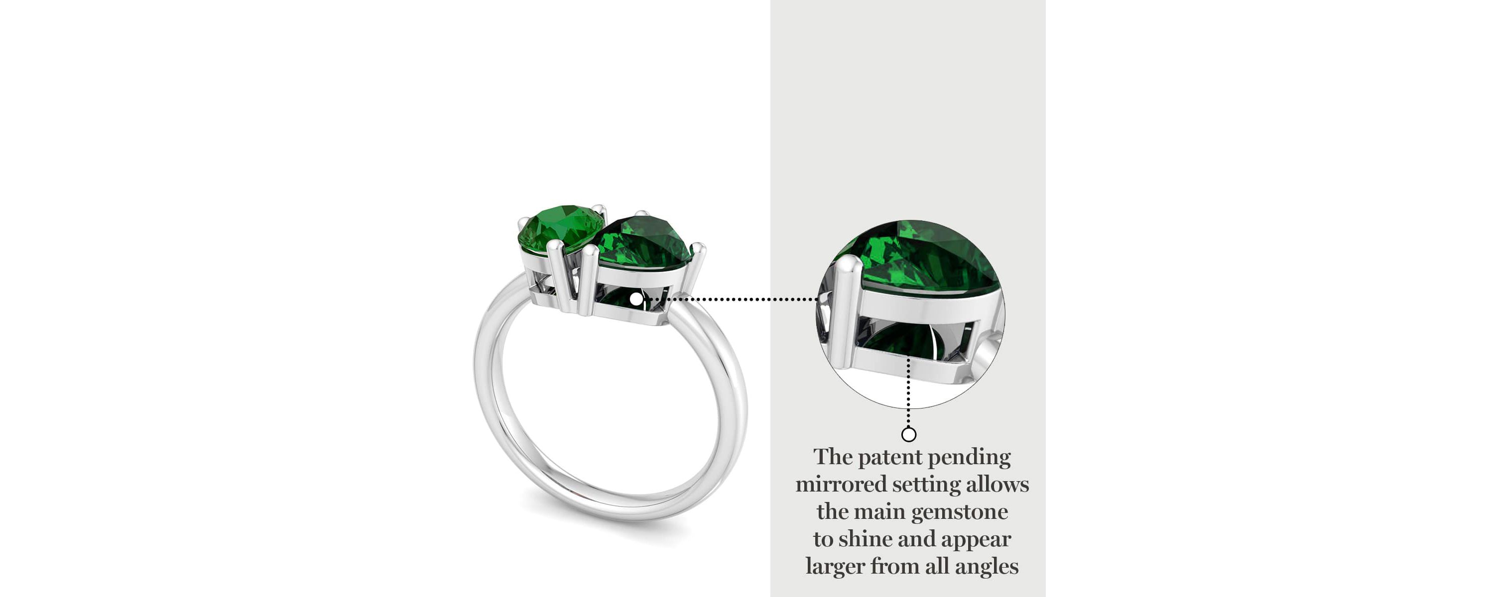 Lab Created Martha Stewart 2 Carat Emerald Two Stone Ring In Sterling Silver