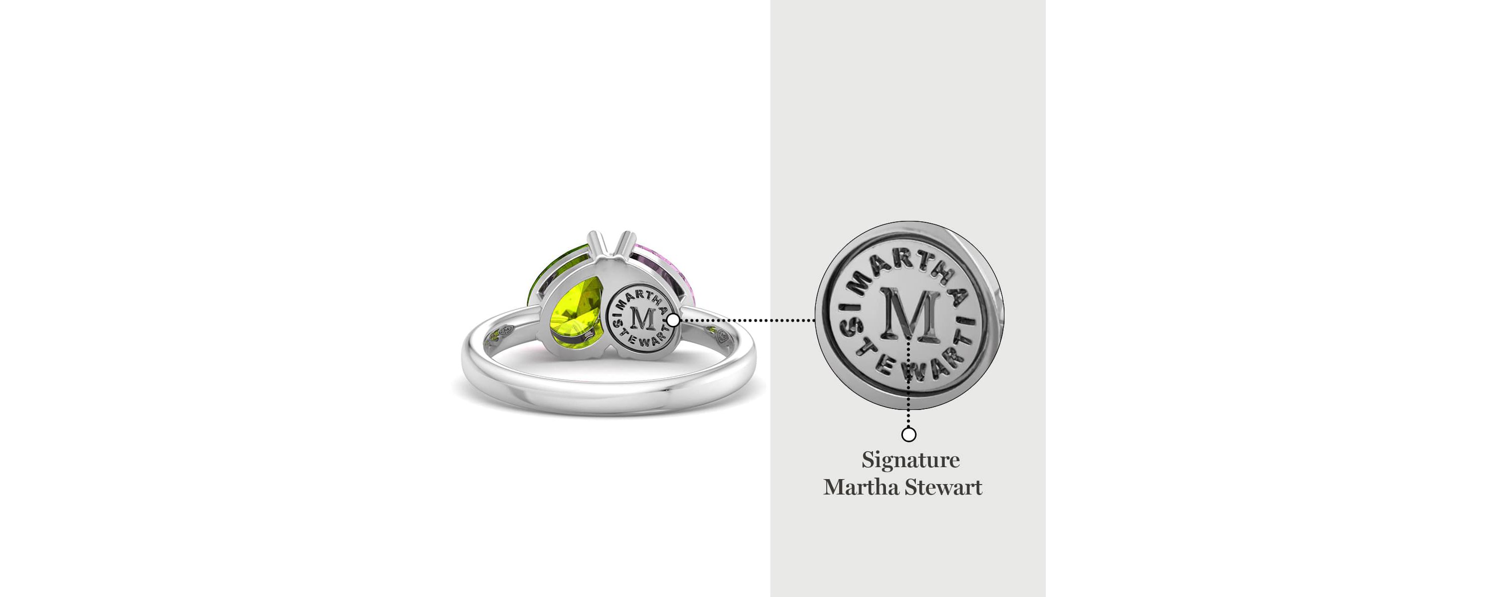 Lab Created Martha Stewart 2 Carat Peridot and Pink Sapphire Two Stone Ring In Sterling Silver