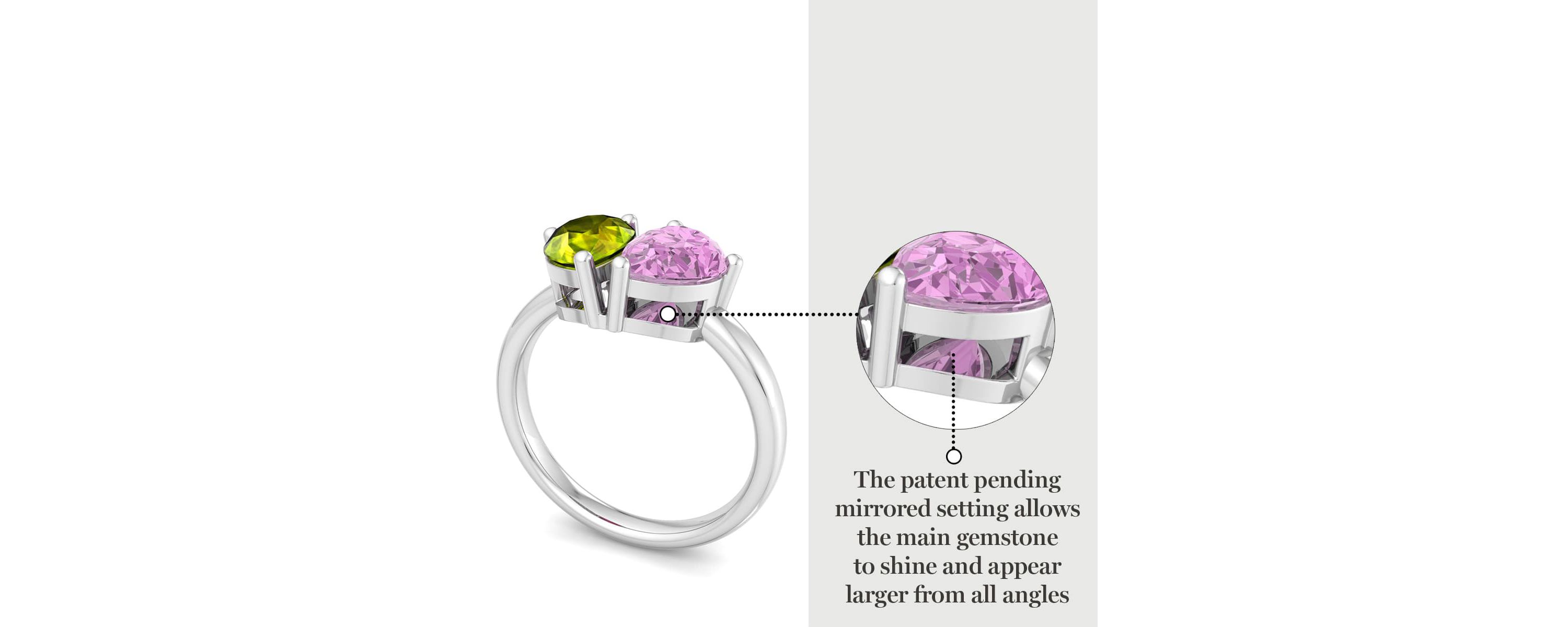 Lab Created Martha Stewart 2 Carat Peridot and Pink Sapphire Two Stone Ring In Sterling Silver