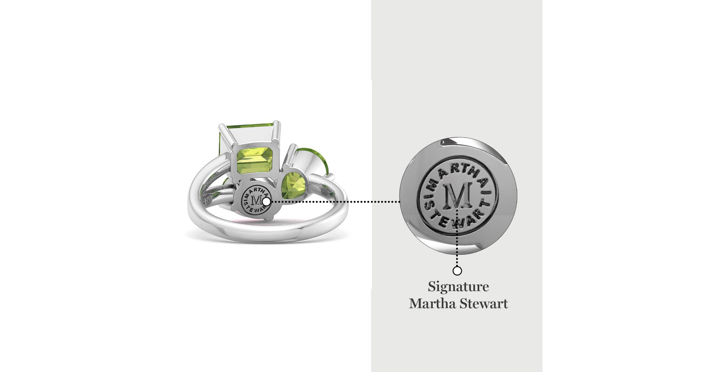 Lab Created Martha Stewart 3 3/4 Carat Peridot Three Stone Cluster Ring In Sterling Silver