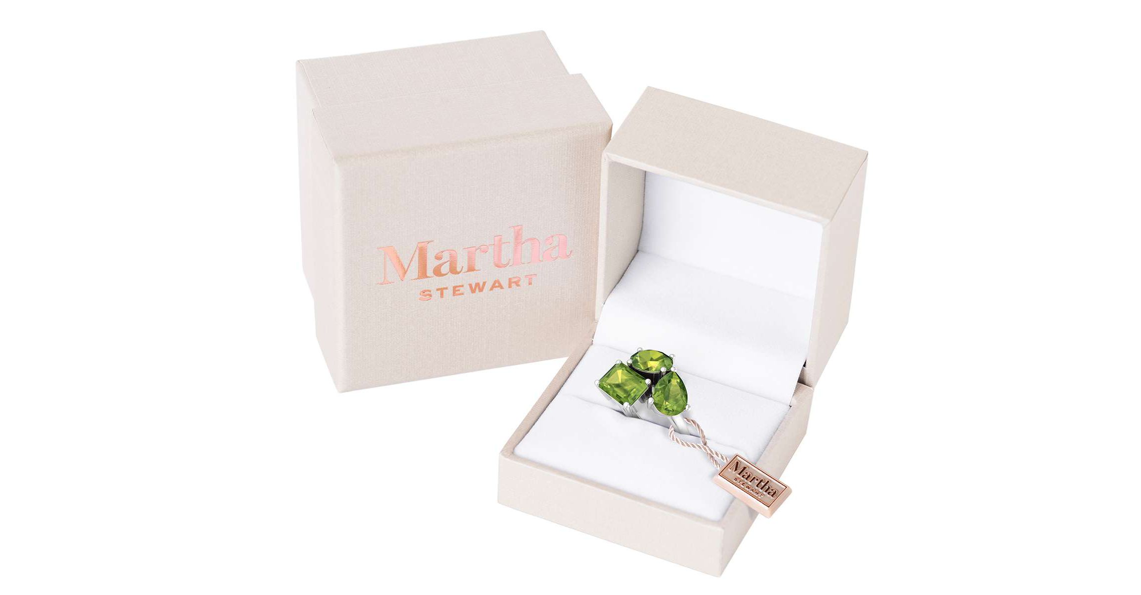 Lab Created Martha Stewart 3 3/4 Carat Peridot Three Stone Cluster Ring In Sterling Silver