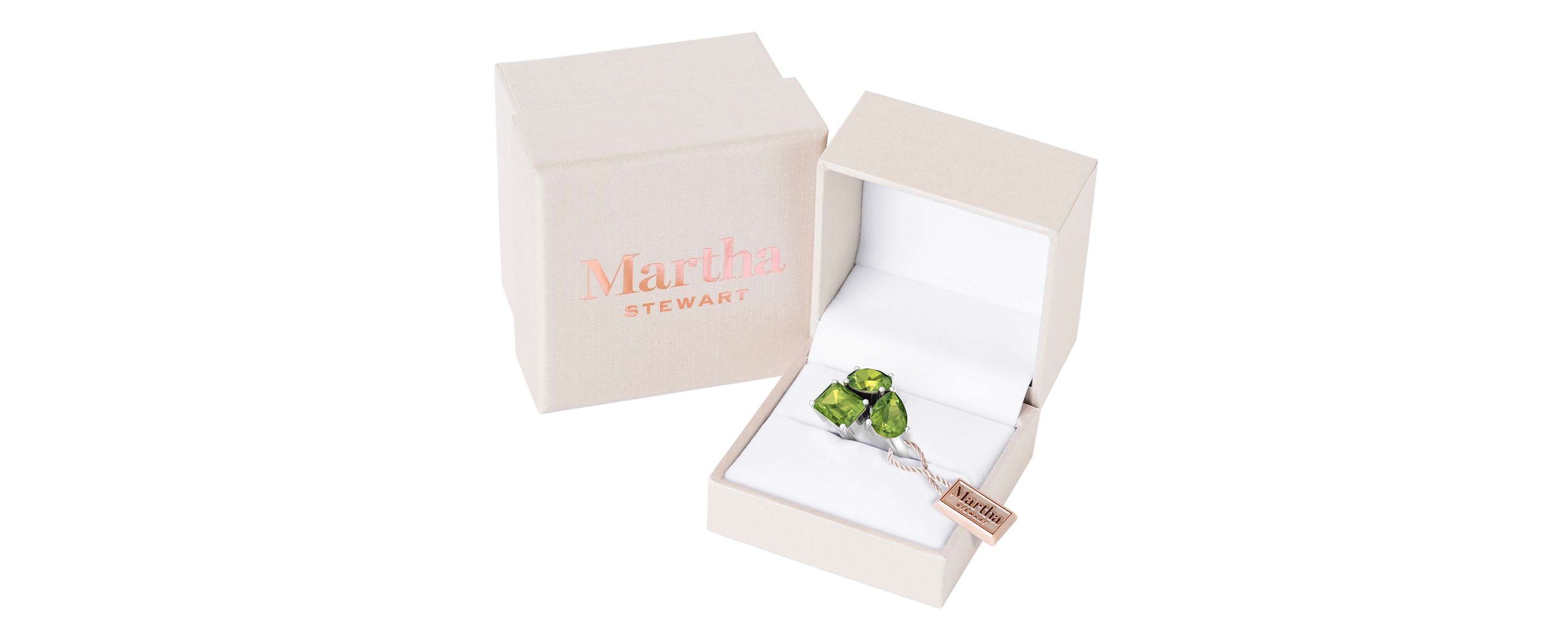 Lab Created Martha Stewart 3 3/4 Carat Peridot Three Stone Cluster Ring In Sterling Silver